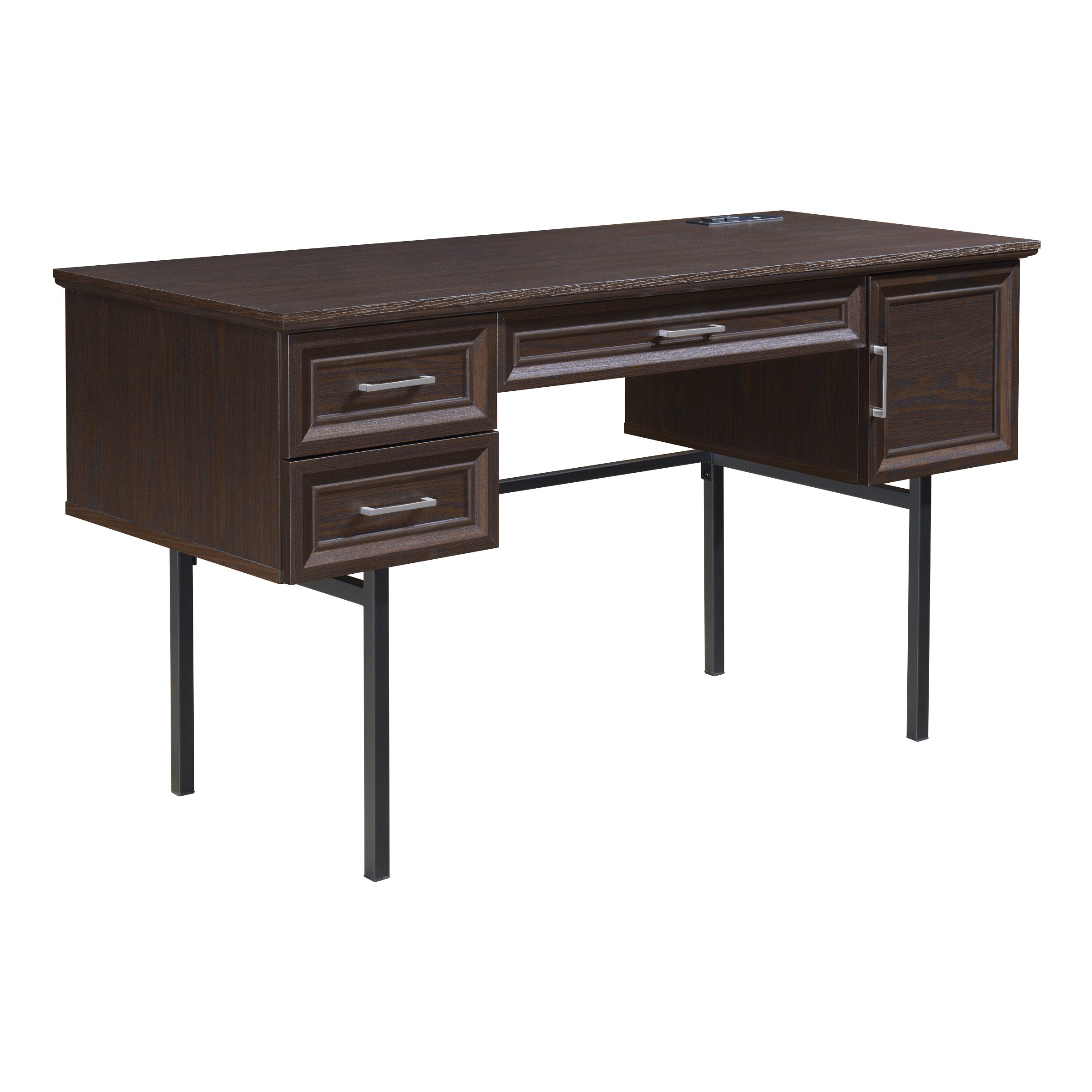 Jefferson Executive Desk W/Power - Espresso