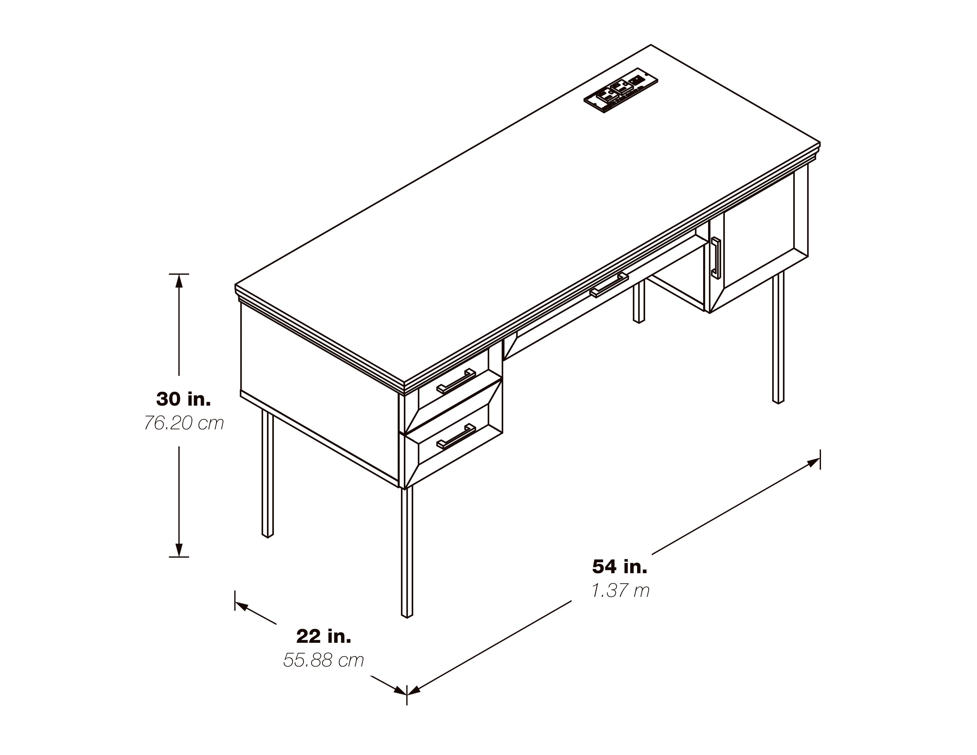 Jefferson Executive Desk W/Power - Espresso