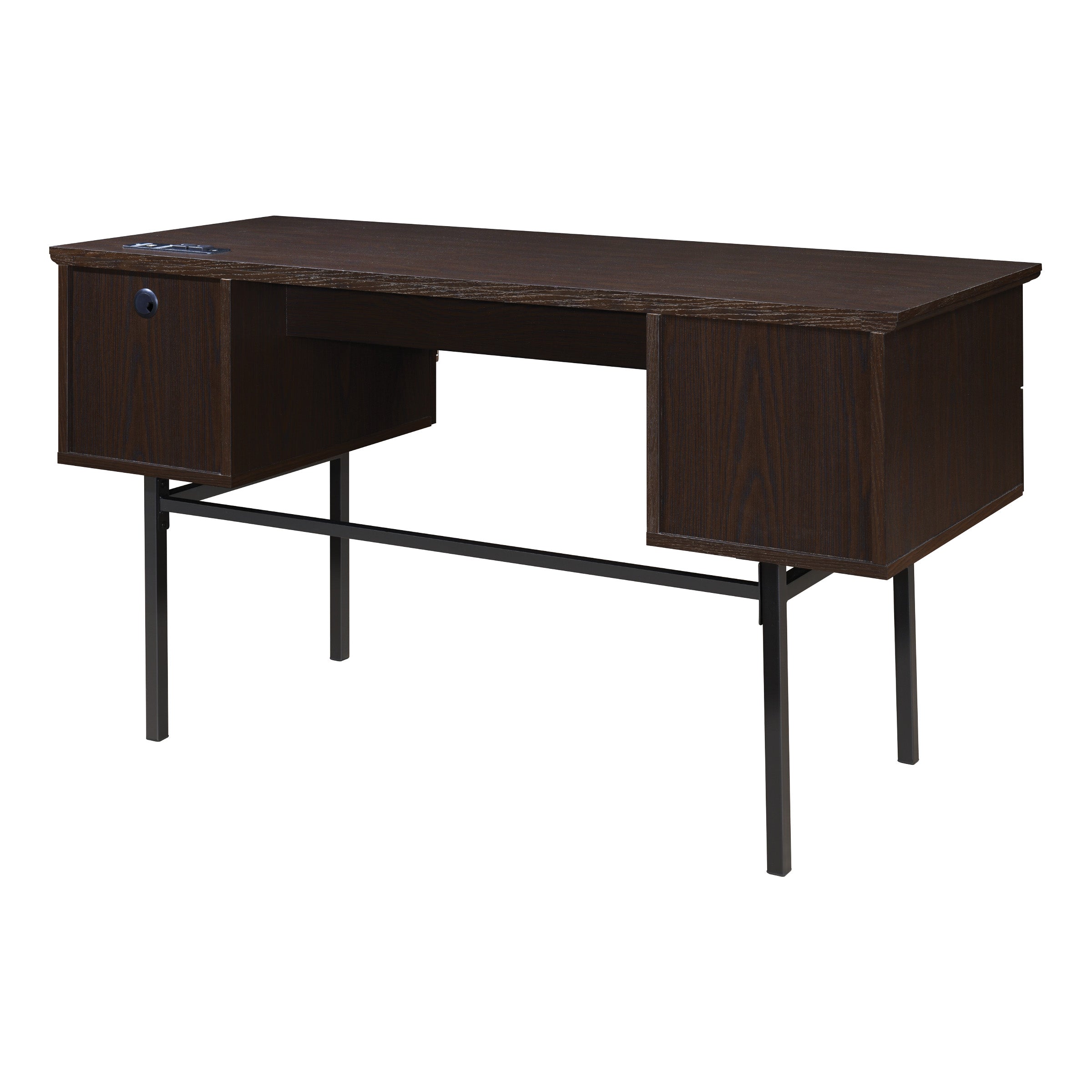 Jefferson Executive Desk W/Power - Espresso