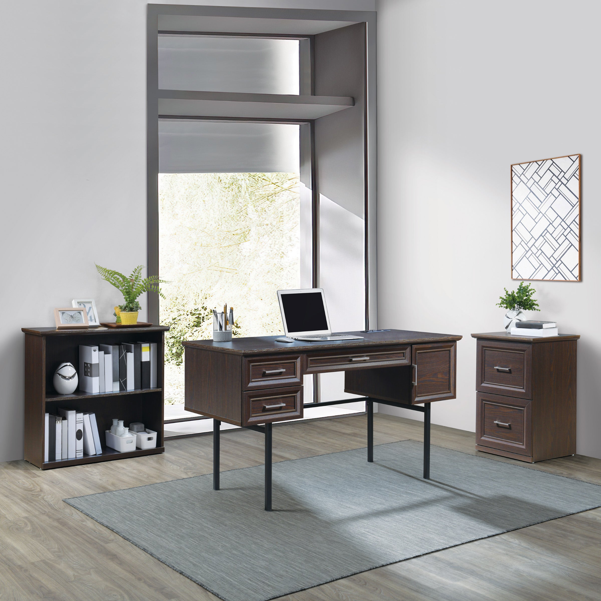 Jefferson Executive Desk W/Power - Espresso