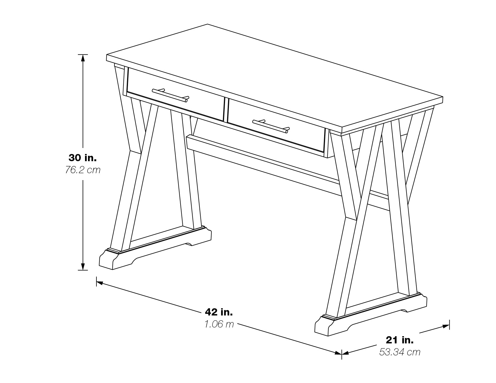 Jericho Rustic Writing Desk - Slate Grey