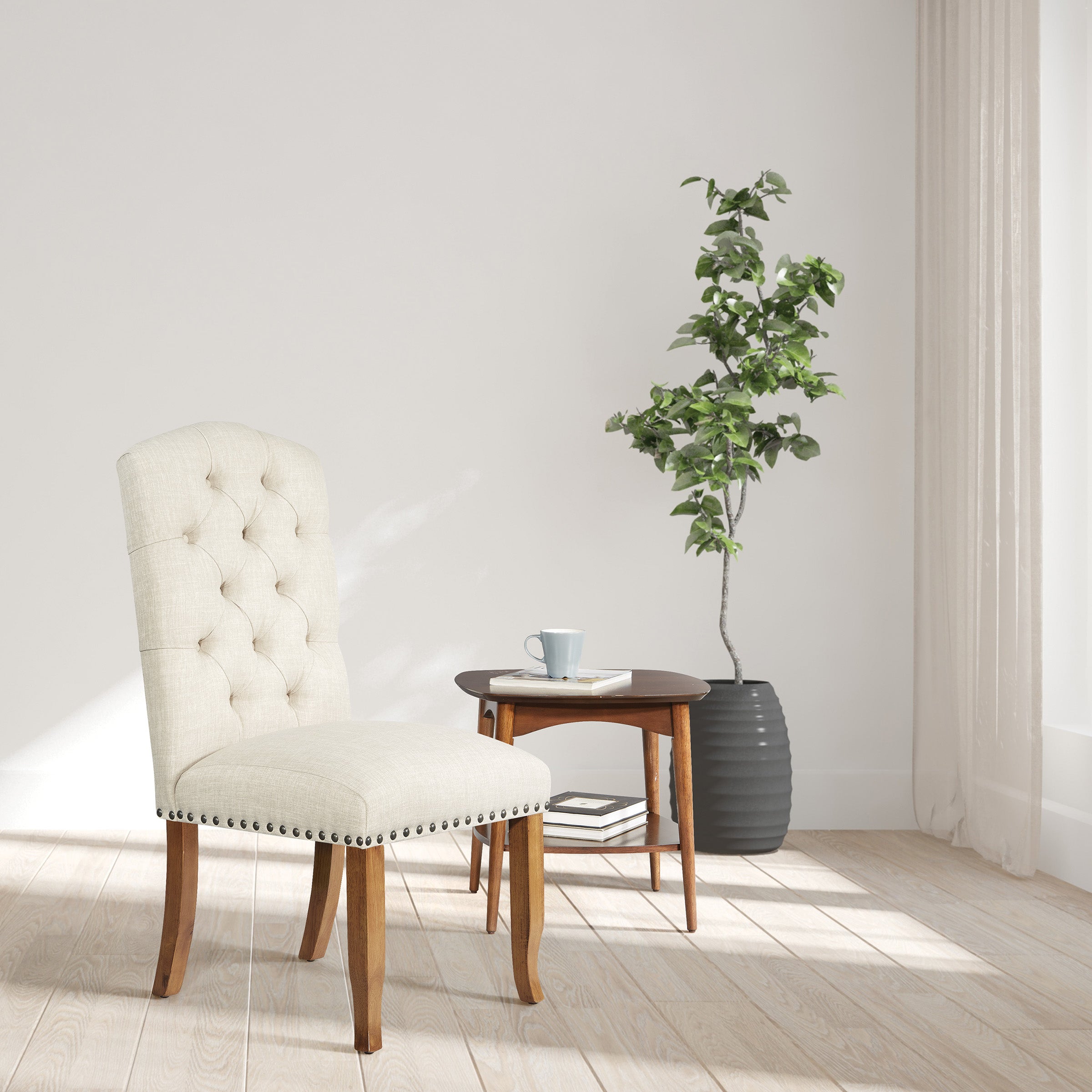 Jessica Tufted Dining Chair - Linen