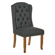 Jessica Tufted Wing Dining Chair - Charcoal