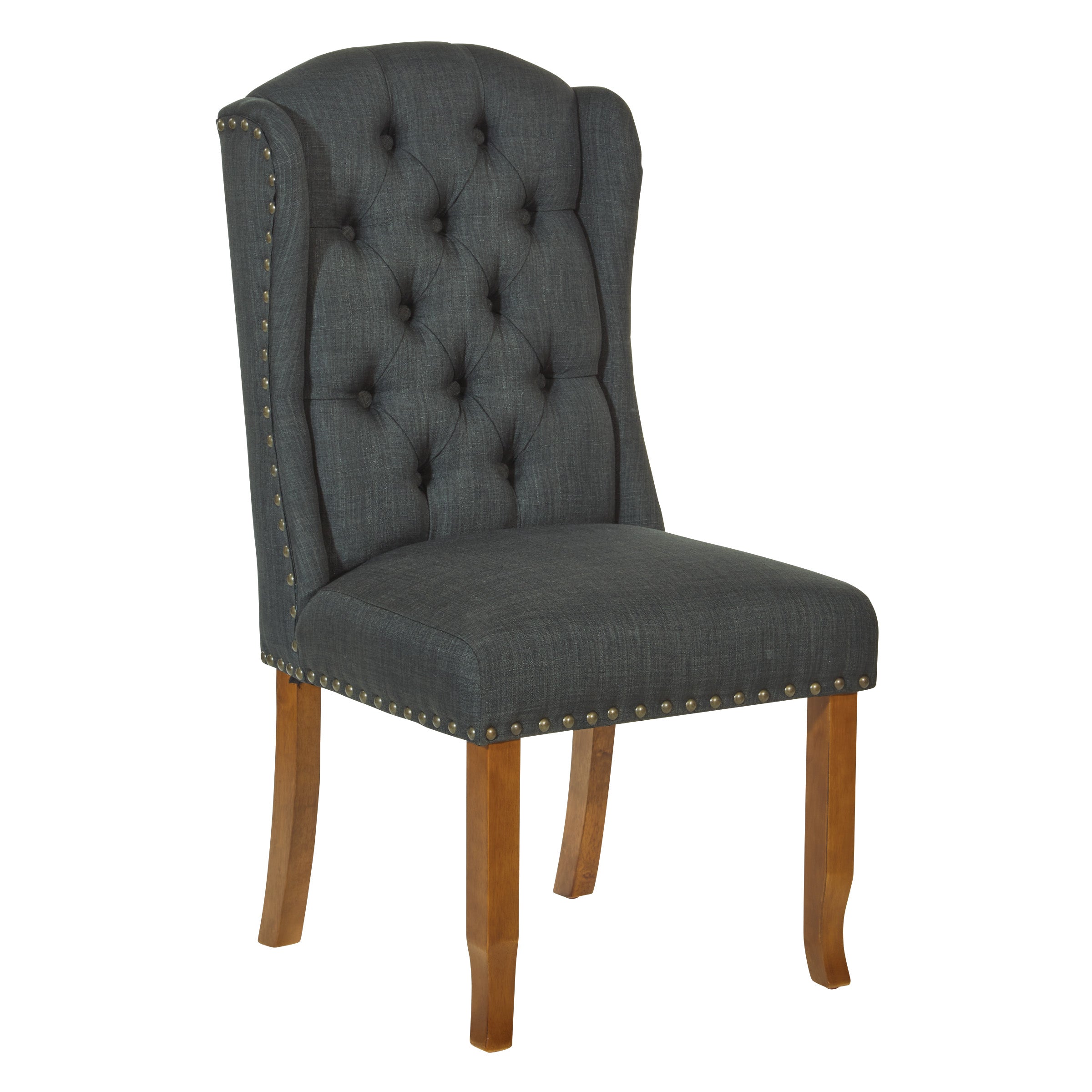Jessica Tufted Wing Dining Chair - Charcoal