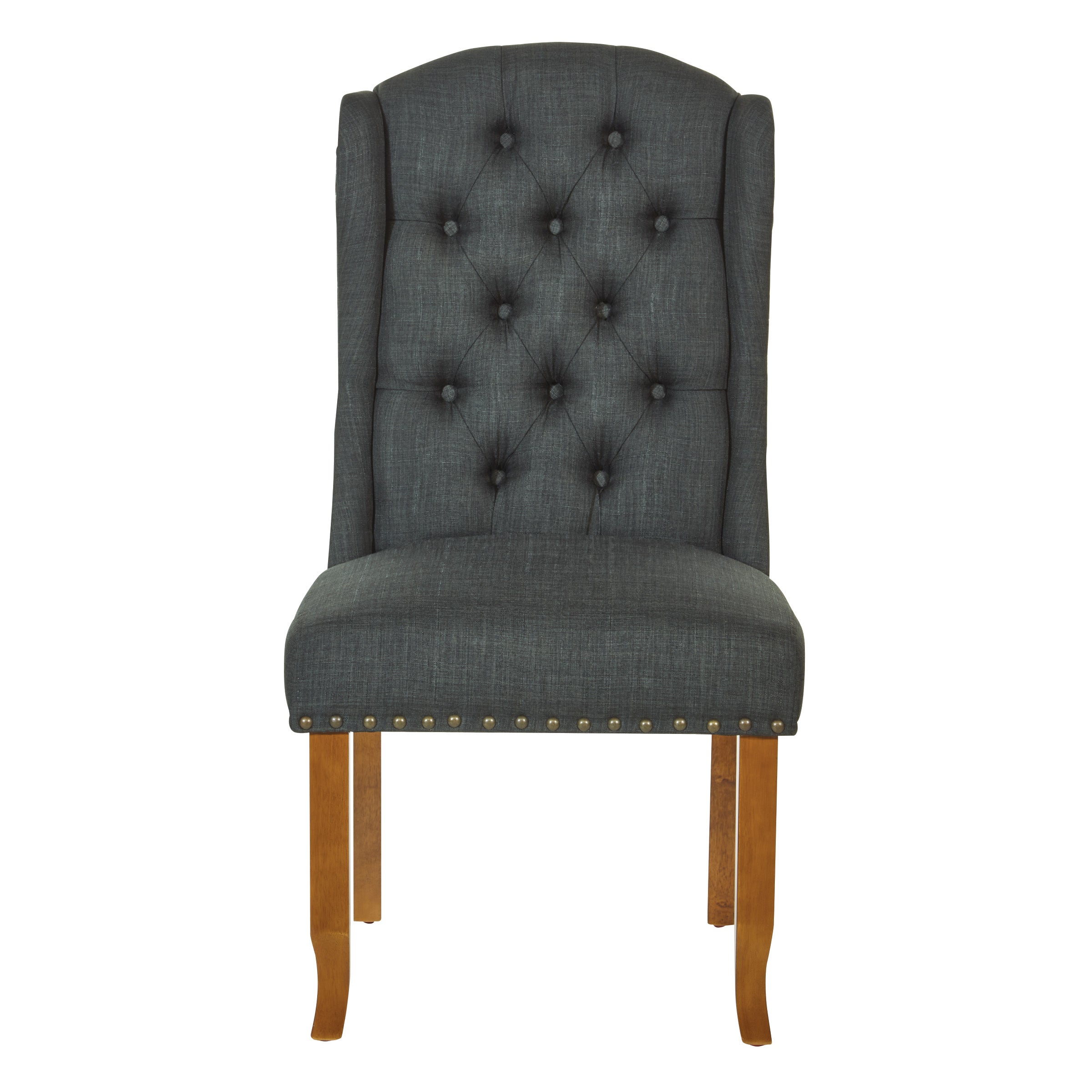 Jessica Tufted Wing Dining Chair - Charcoal