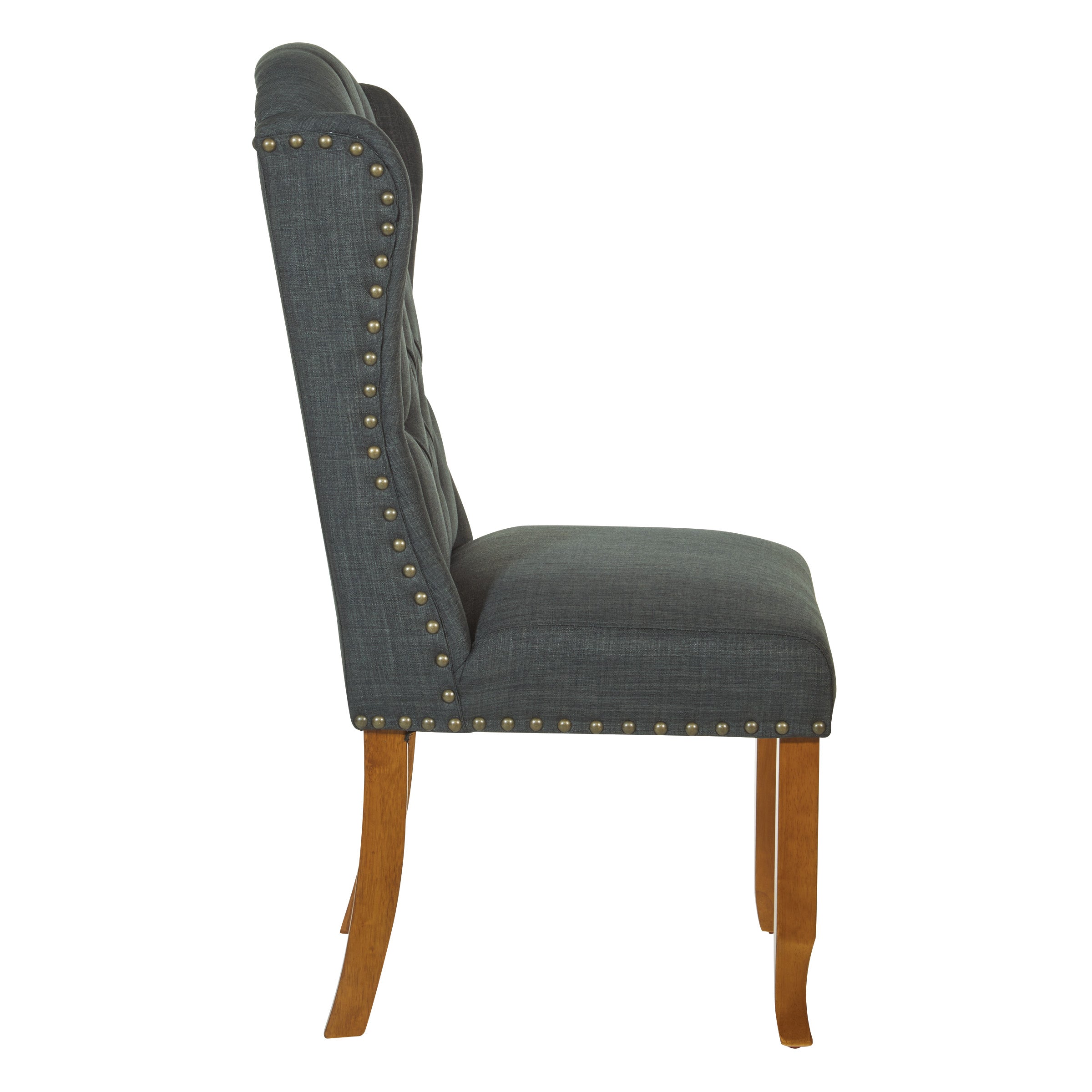 Jessica Tufted Wing Dining Chair - Charcoal