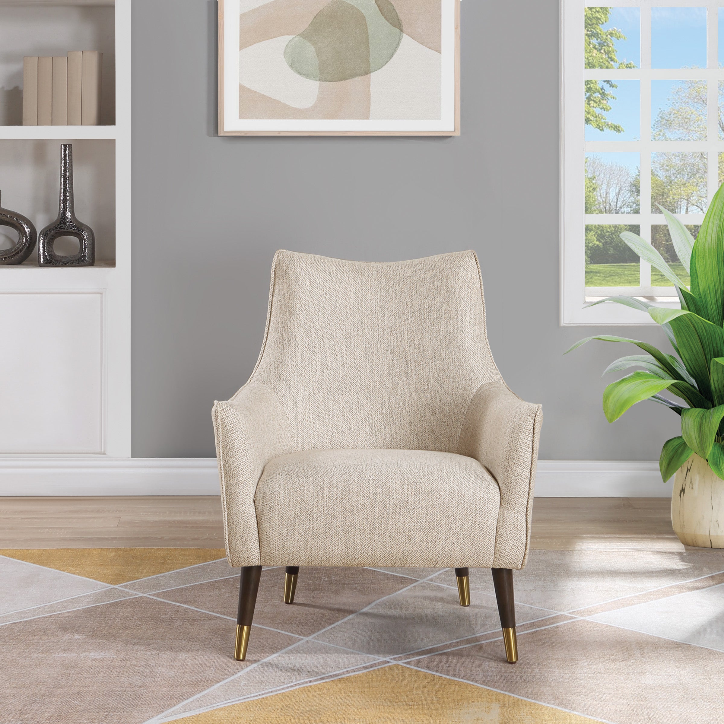 Jayla Accent Chair in Beige Fabric