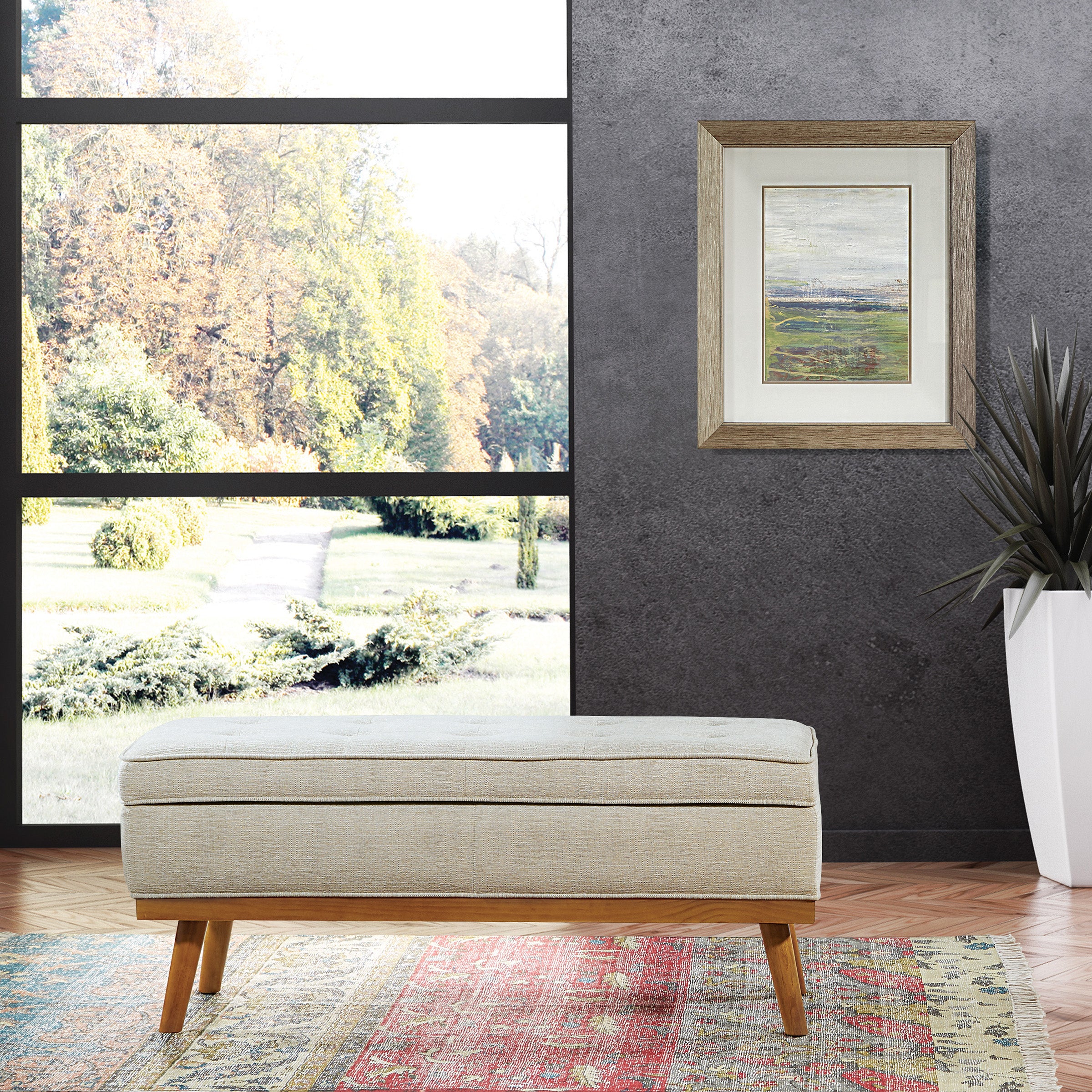 Katheryn Storage Bench - Linen