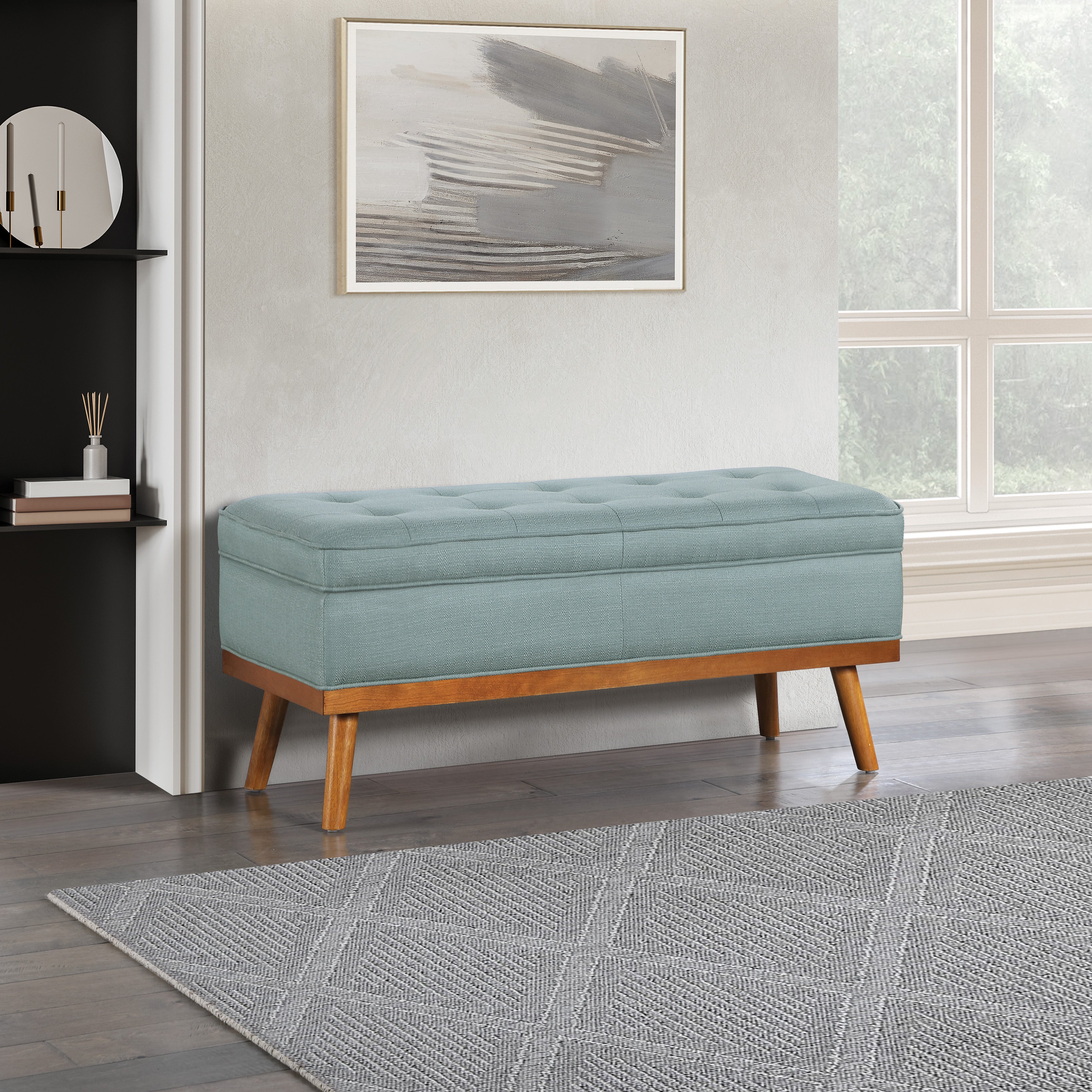 Katheryn Storage Bench - Sea Blue
