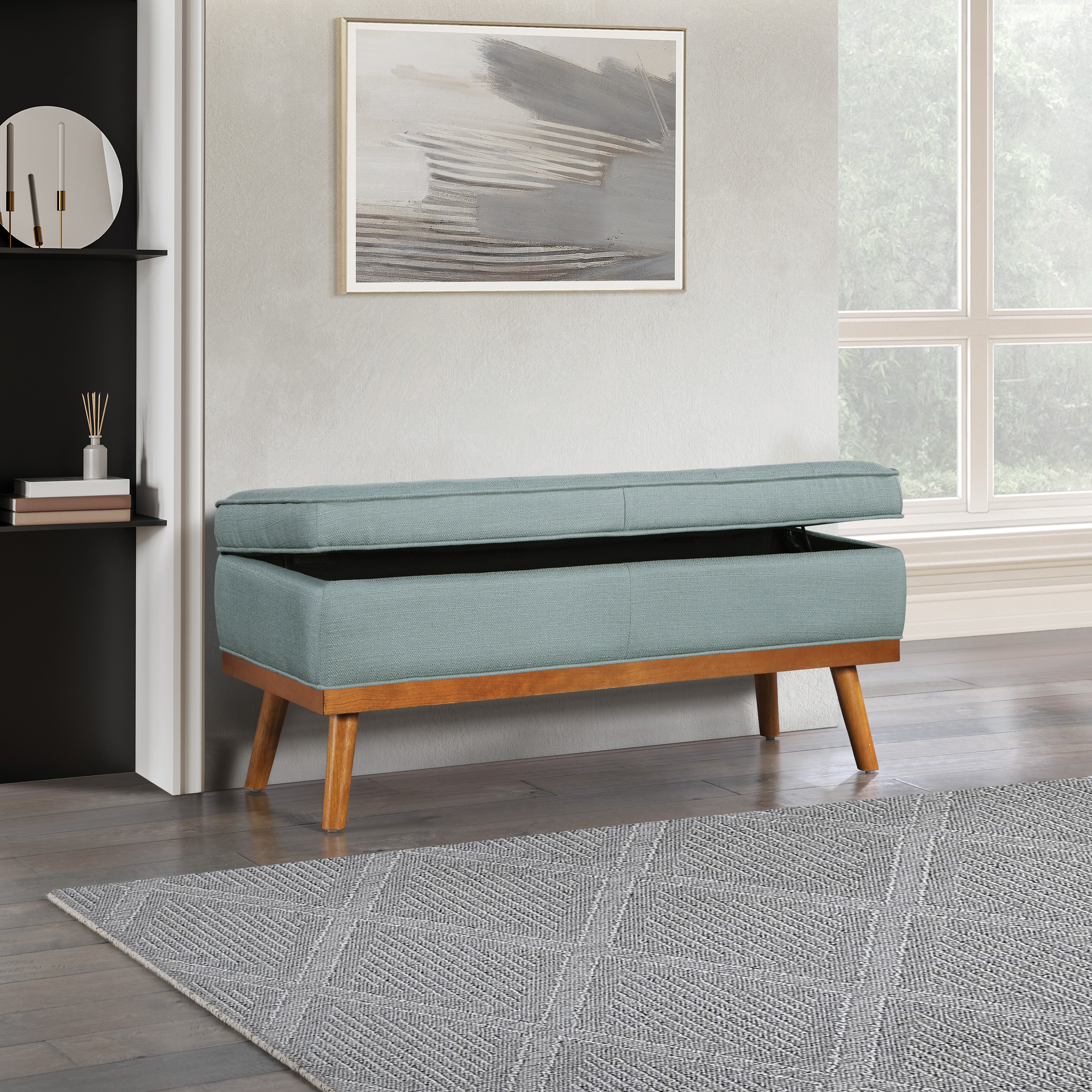 Katheryn Storage Bench - Sea Blue