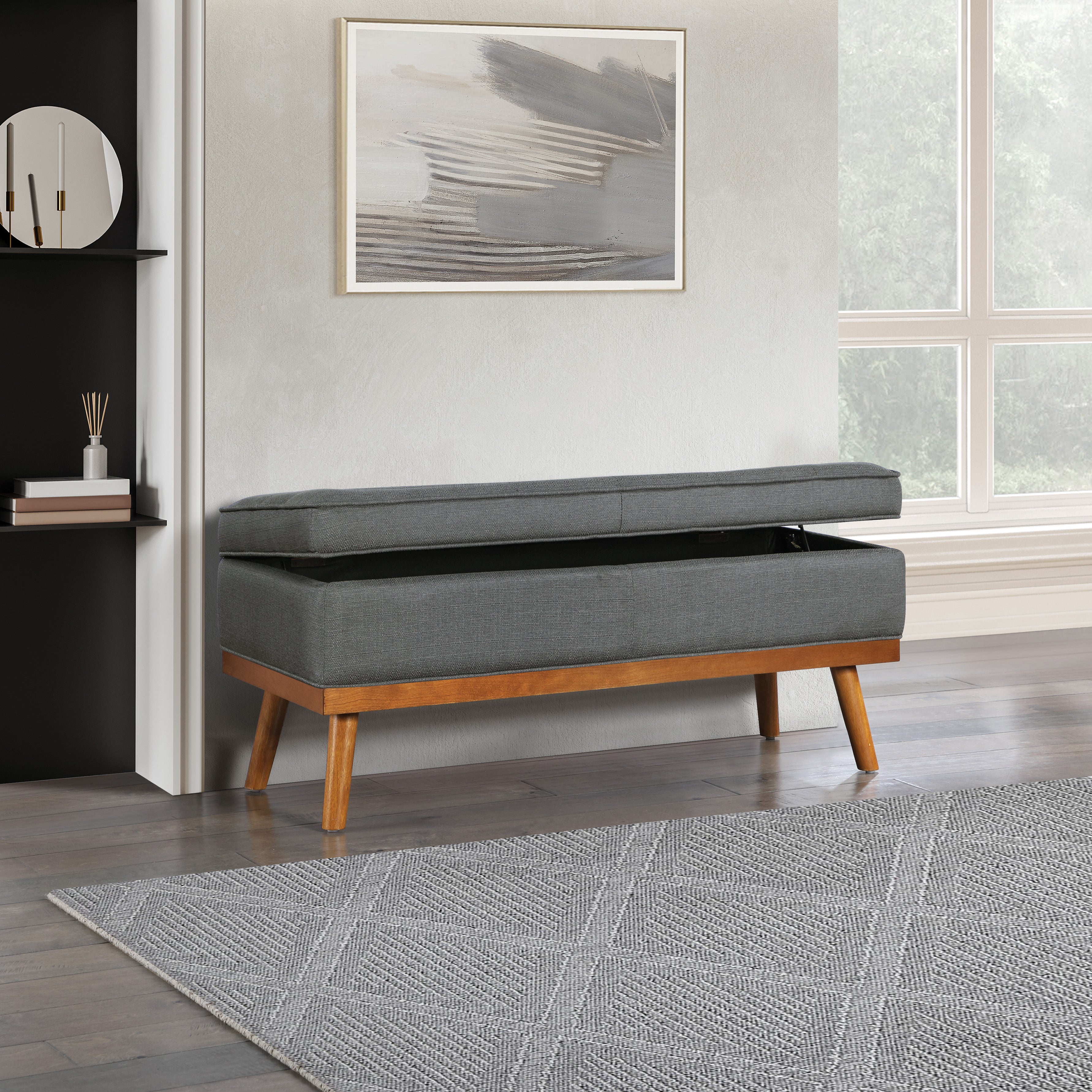 Katheryn Storage Bench - Charcoal