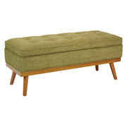 Katheryn Storage Bench - Green Fabric