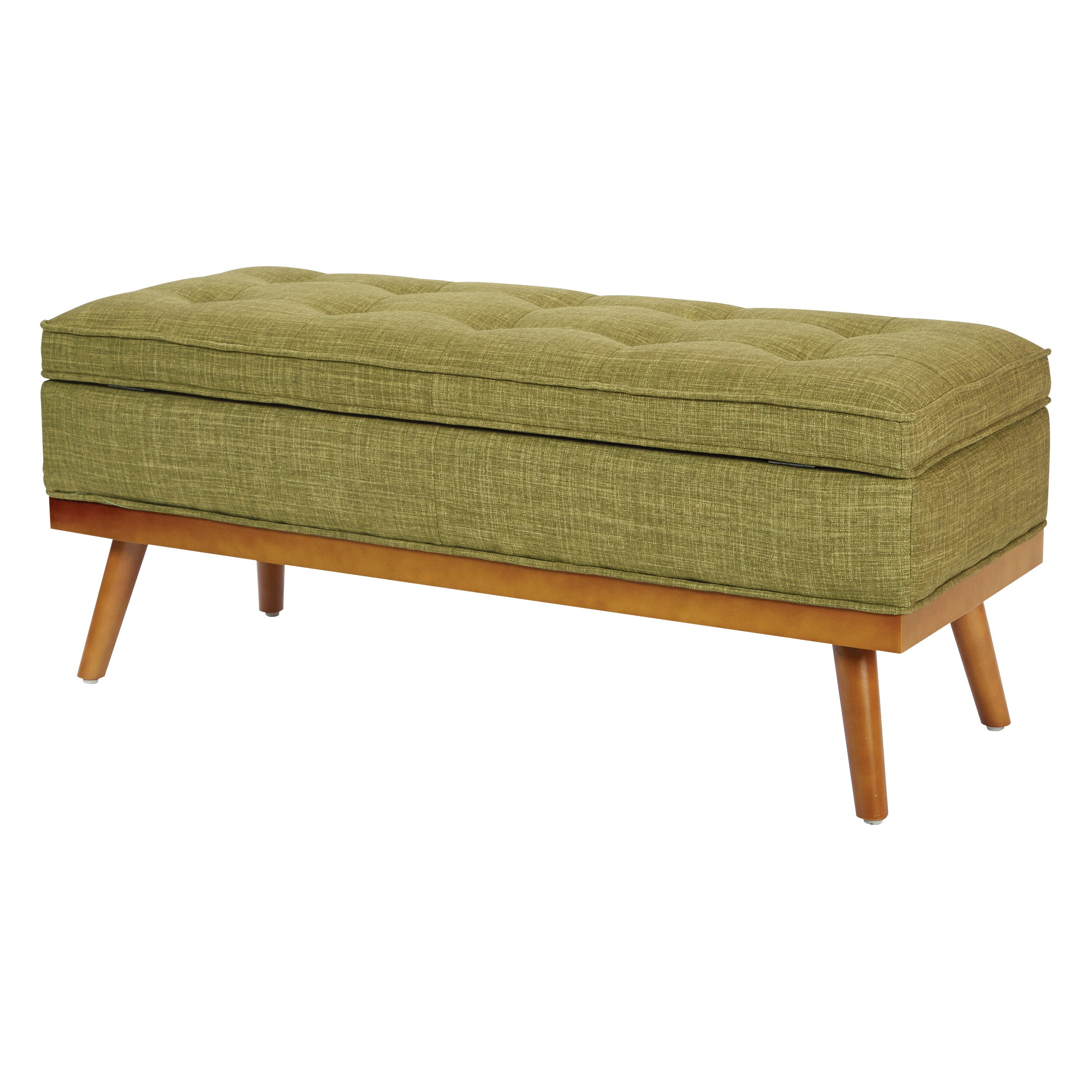 Katheryn Storage Bench - Green Fabric