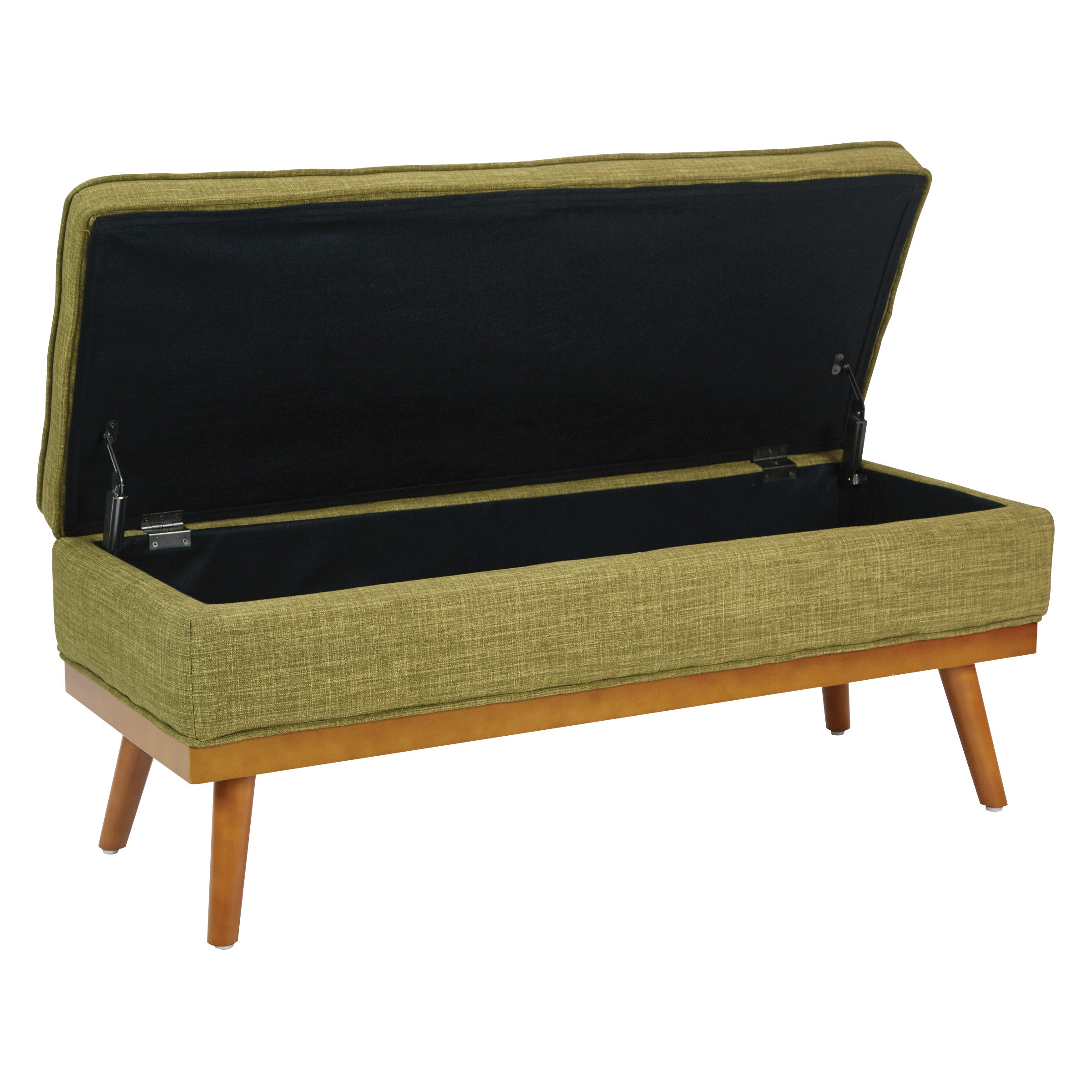 Katheryn Storage Bench - Green Fabric