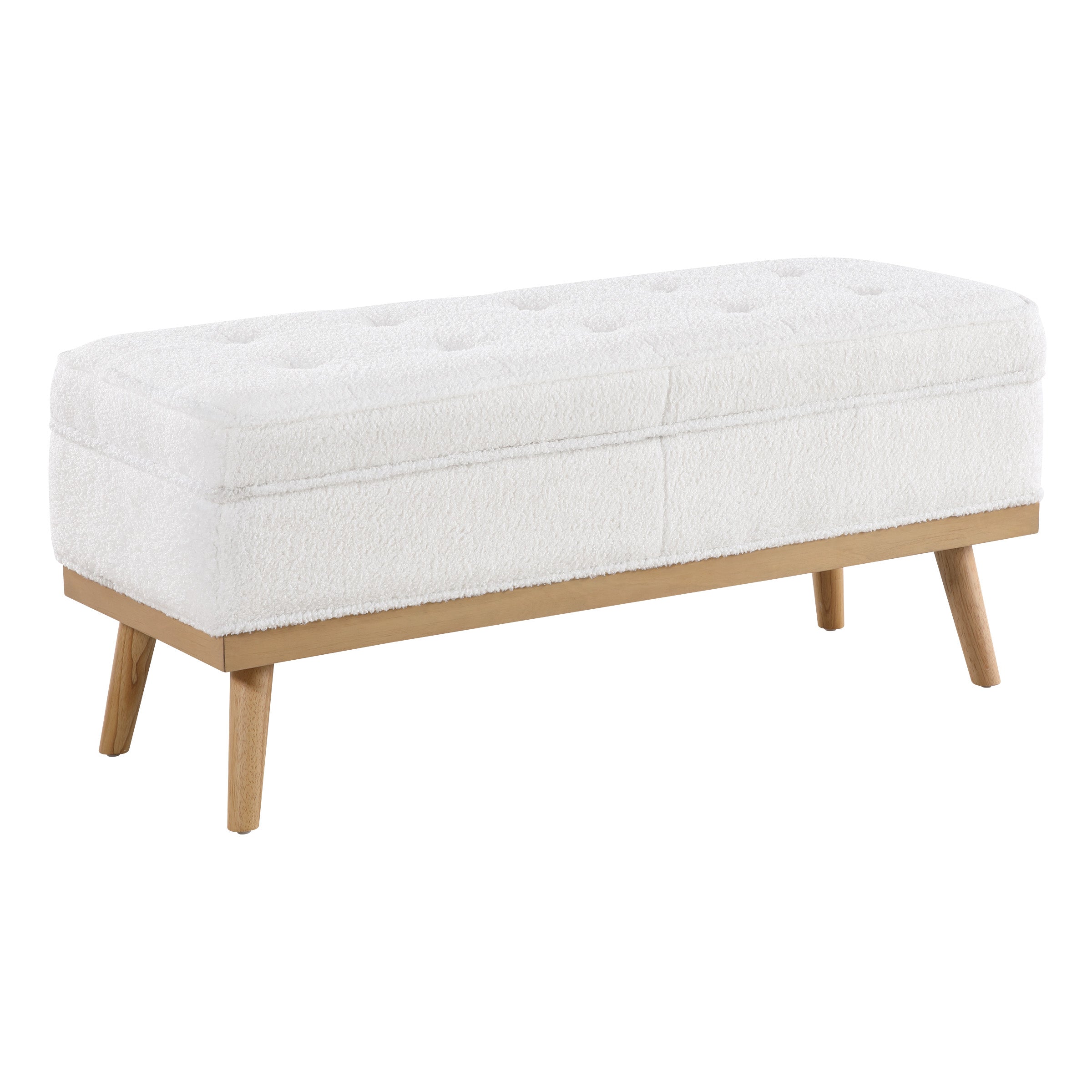 Katheryn Storage Bench - Ivory Sherpa