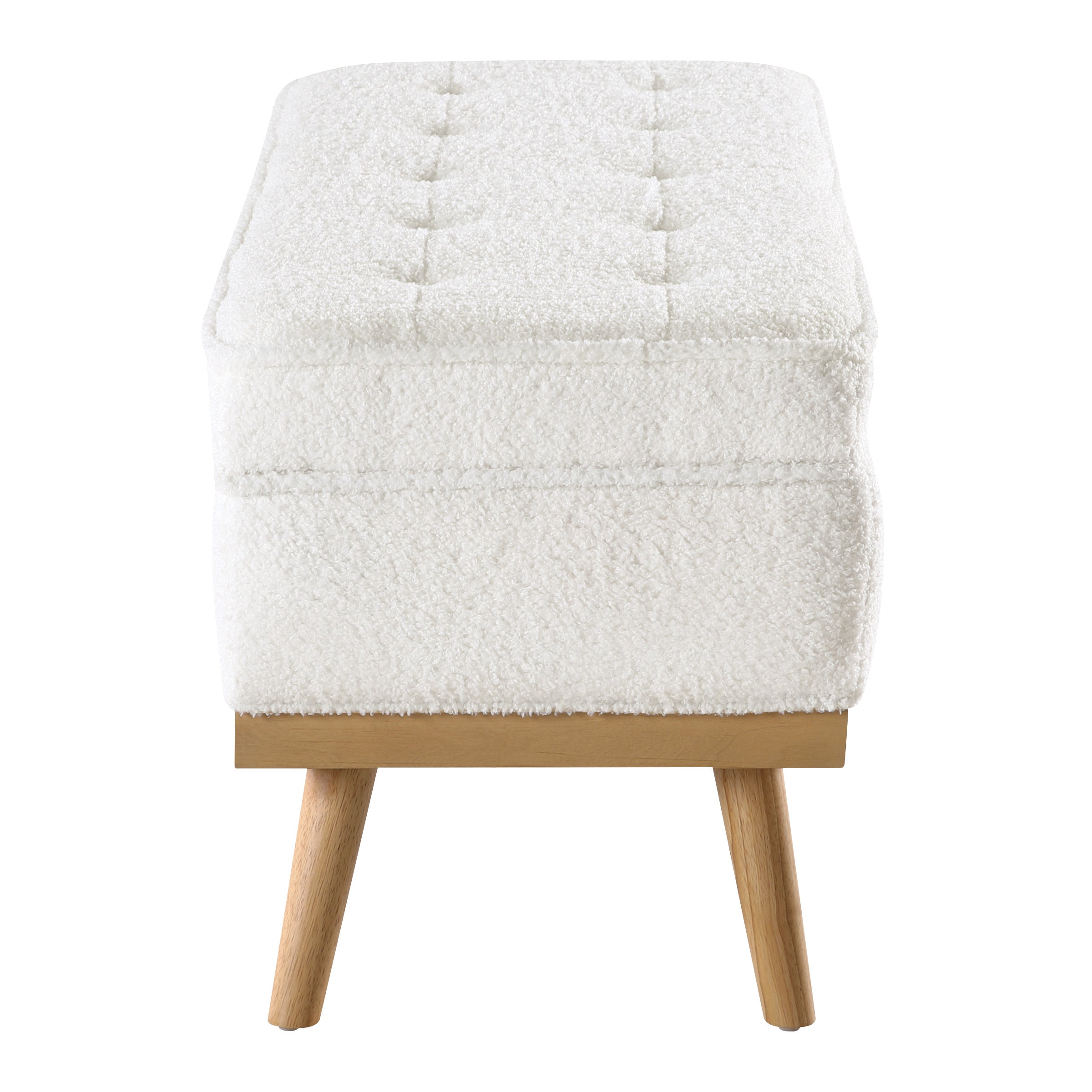 Katheryn Storage Bench - Ivory Sherpa