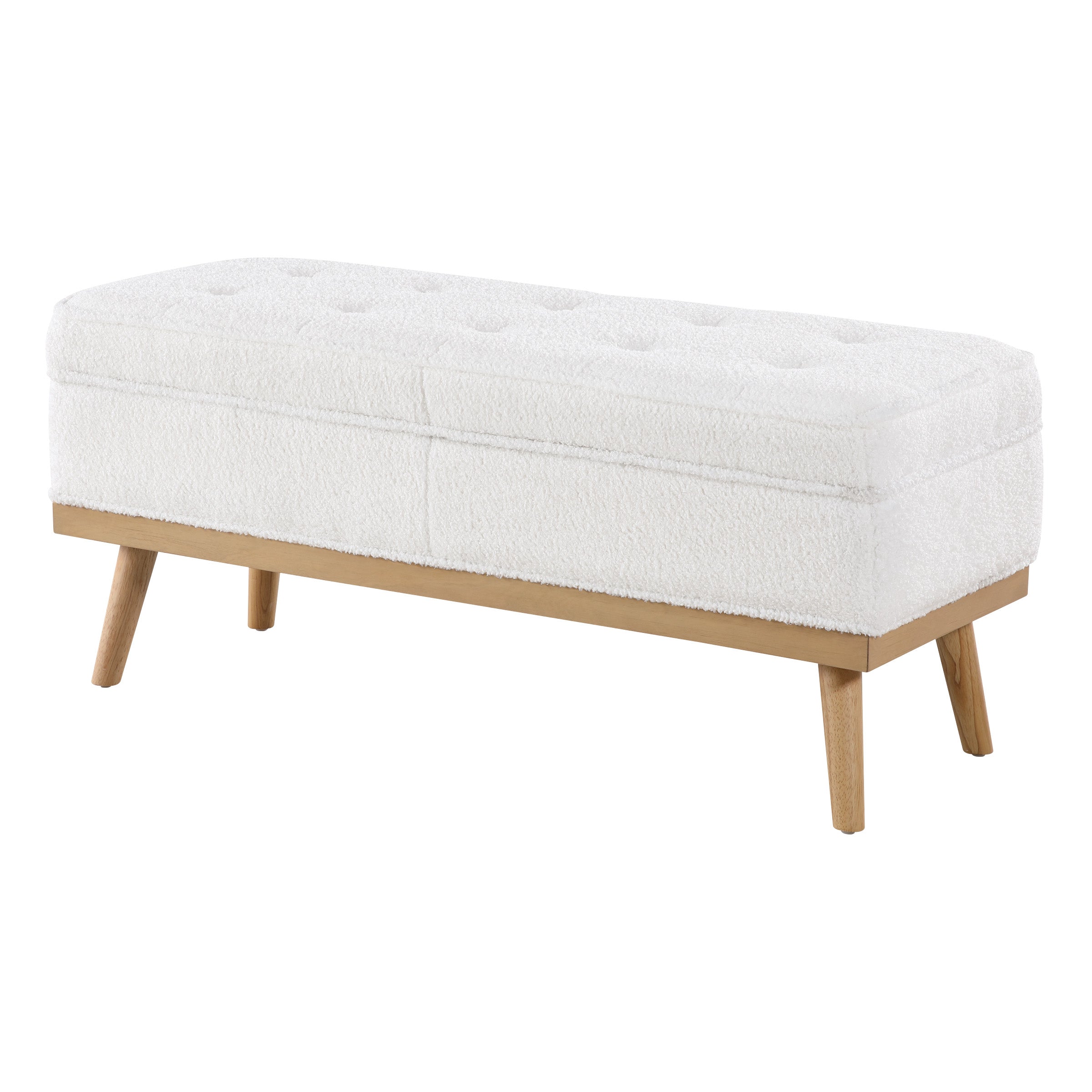 Katheryn Storage Bench - Ivory Sherpa