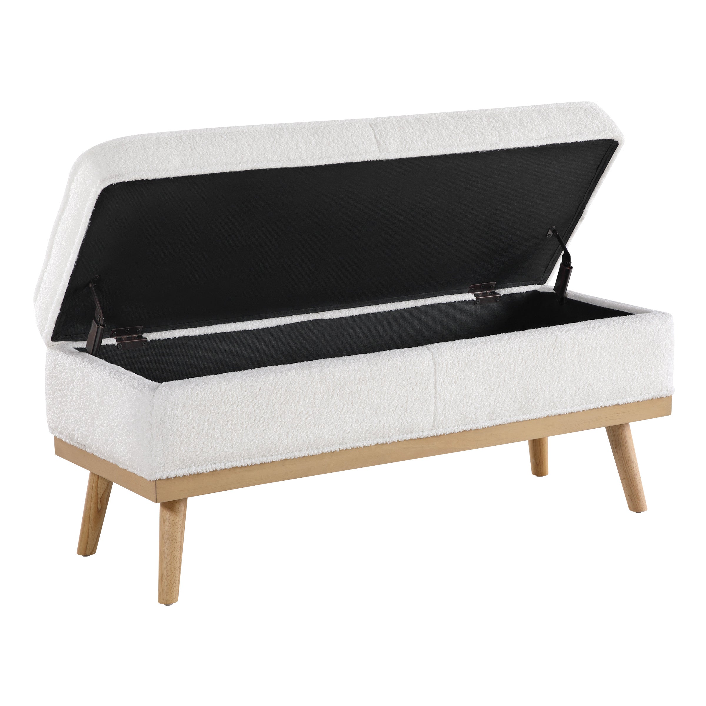 Katheryn Storage Bench - Ivory Sherpa