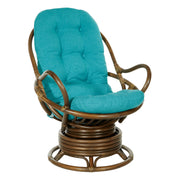 Kauai Rattan Swivel Rocker Chair - Blue