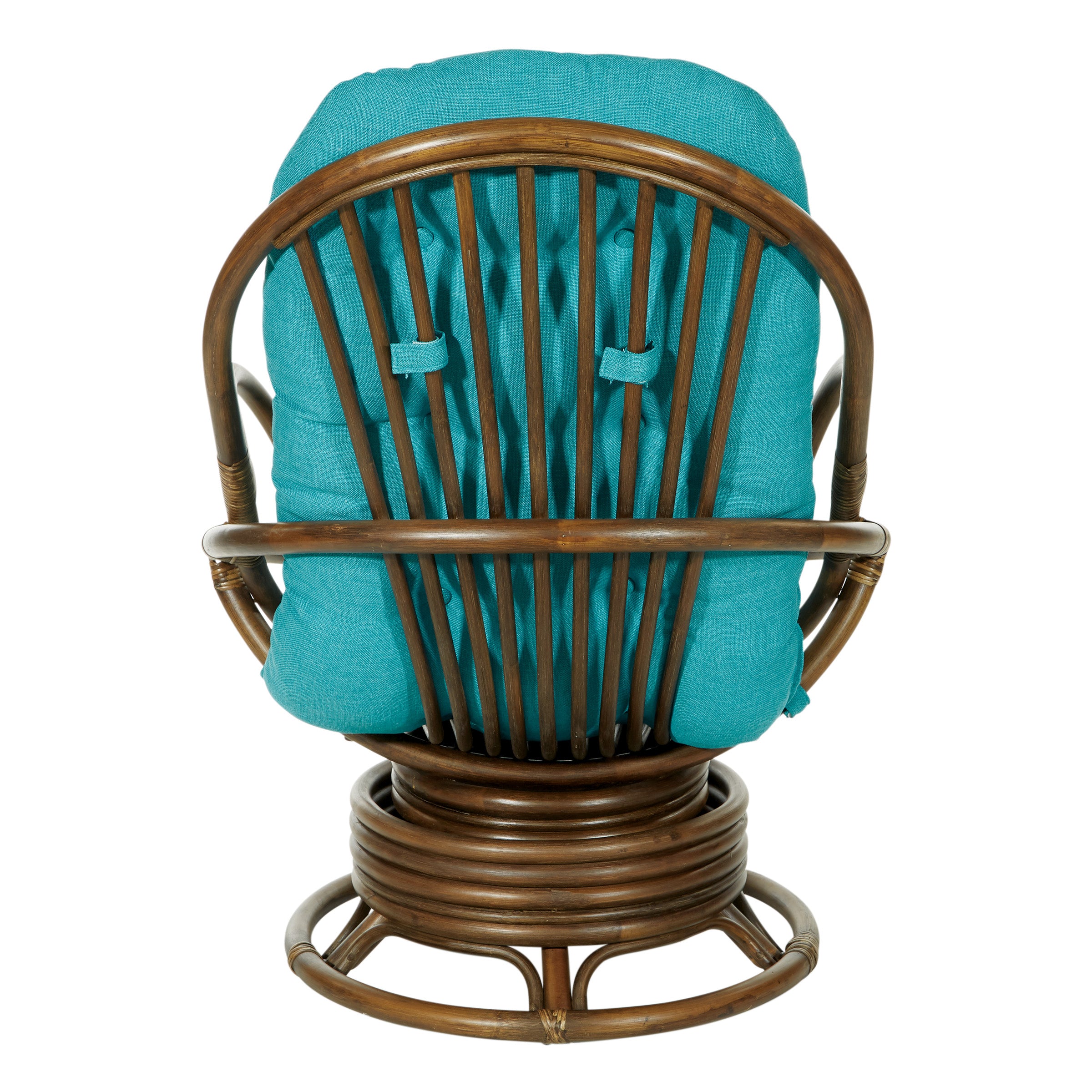 Kauai Rattan Swivel Rocker Chair - Blue