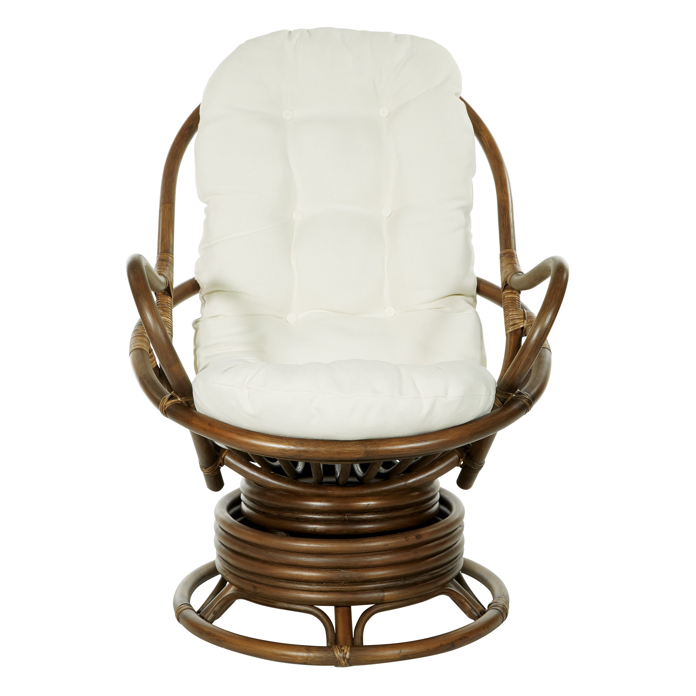 Kauai Rattan Swivel Rocker Chair - Linen