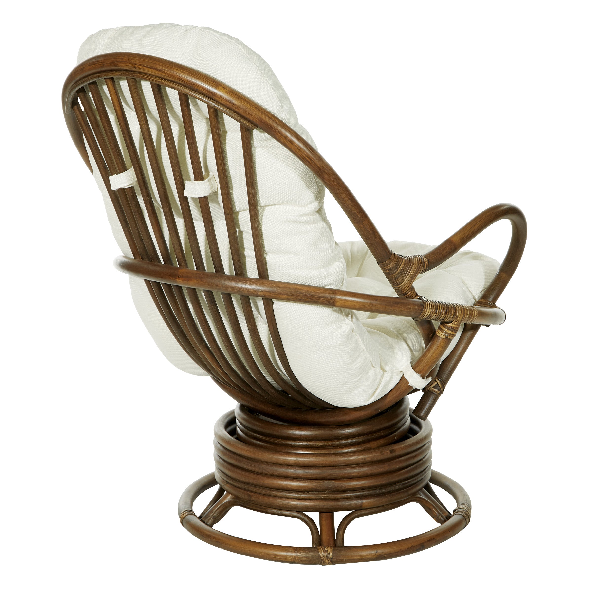 Kauai Rattan Swivel Rocker Chair - Linen