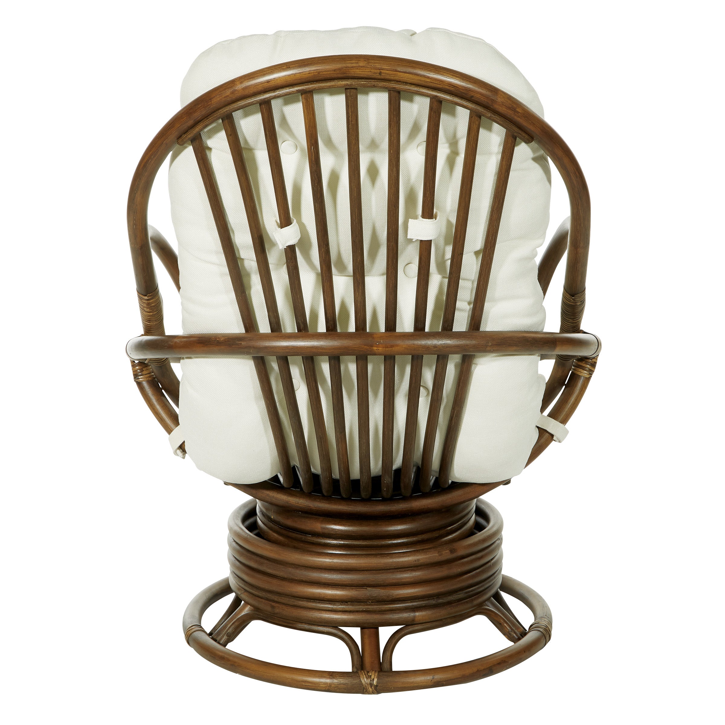 Kauai Rattan Swivel Rocker Chair - Linen