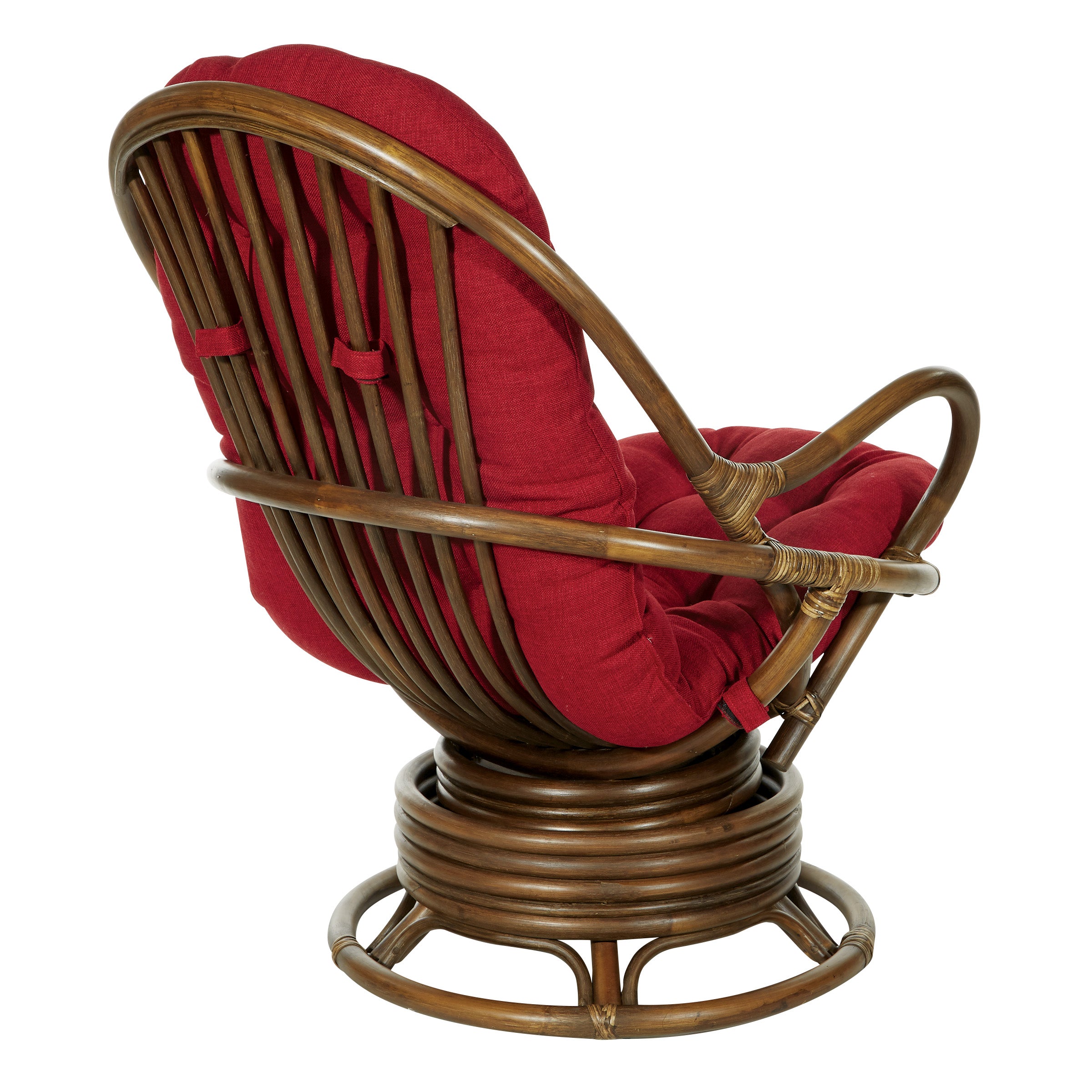 Kauai Rattan Swivel Rocker Chair - Red