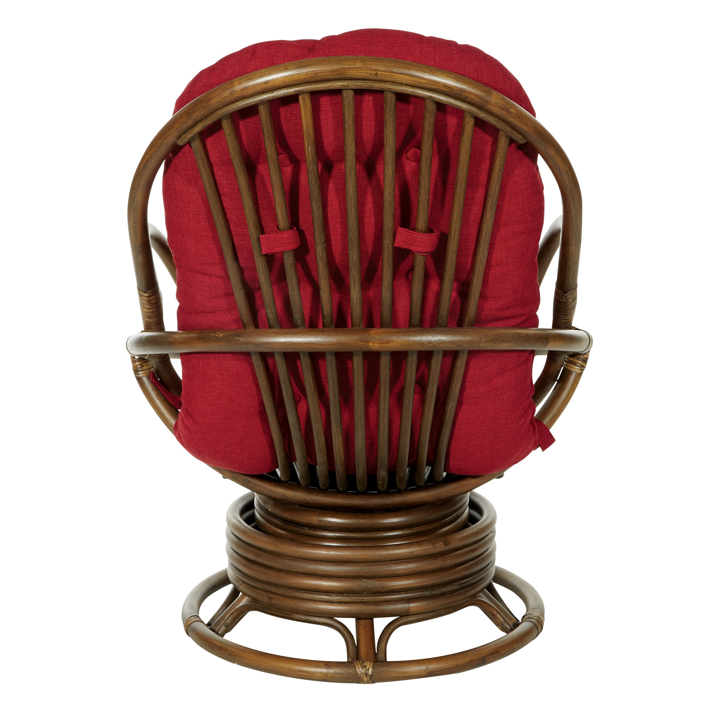 Kauai Rattan Swivel Rocker Chair - Red