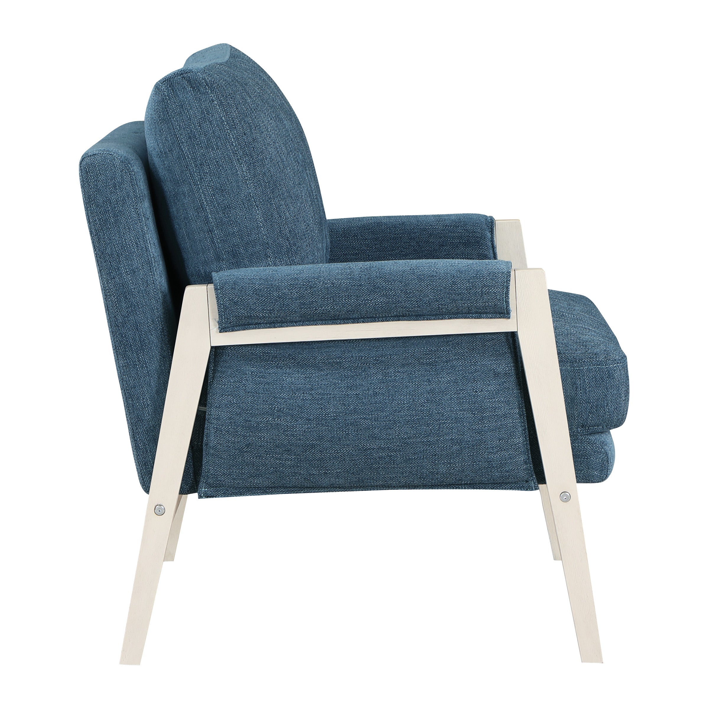 Kade Wood Frame Armchair - Navy