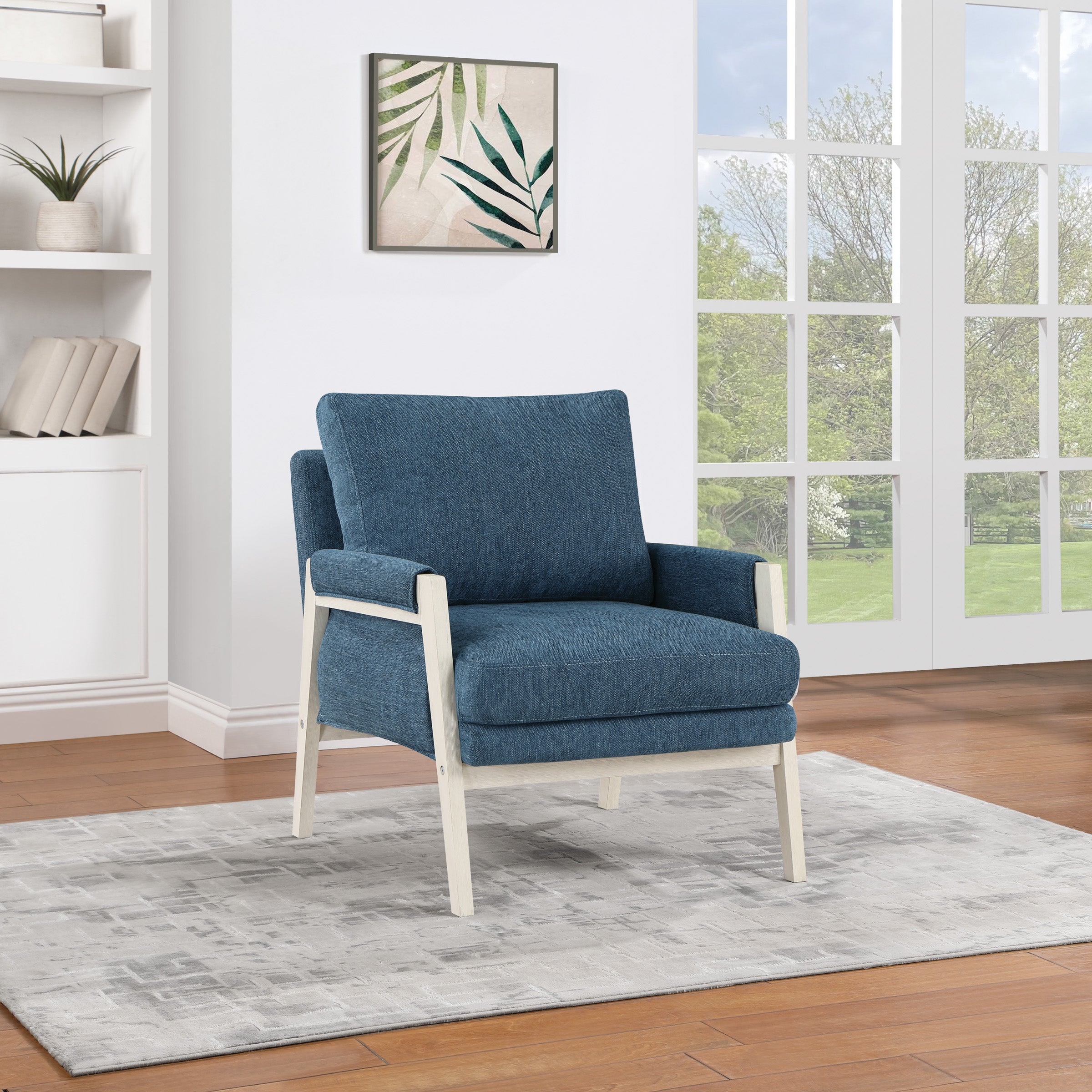 Kade Wood Frame Armchair - Navy