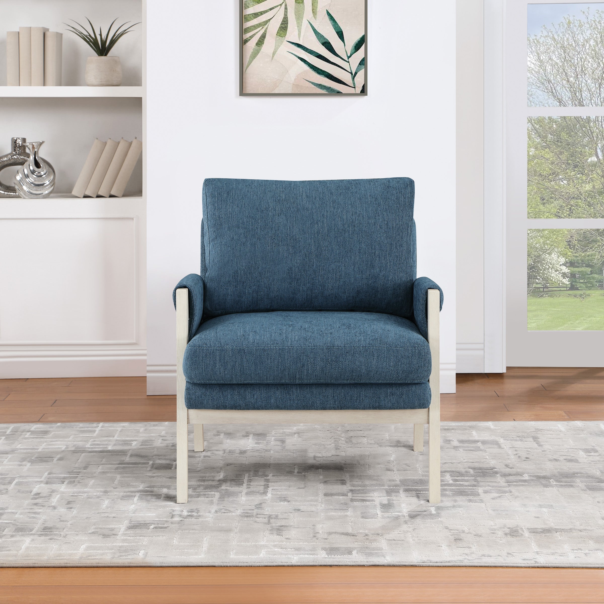 Kade Wood Frame Armchair - Navy