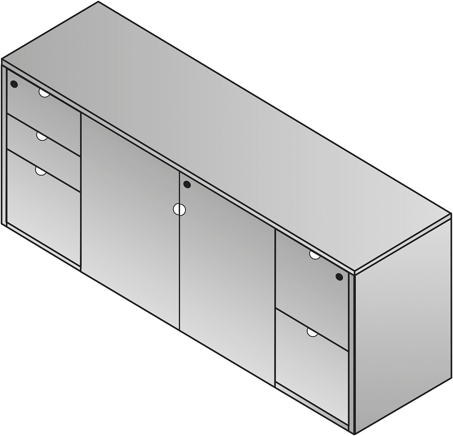 Kenwood Storage Credenza 72”X20”X29” - Mahogany