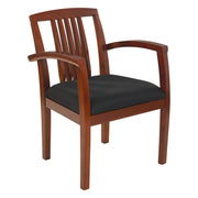 Wood Back Guest Chair - Black/Cherry
