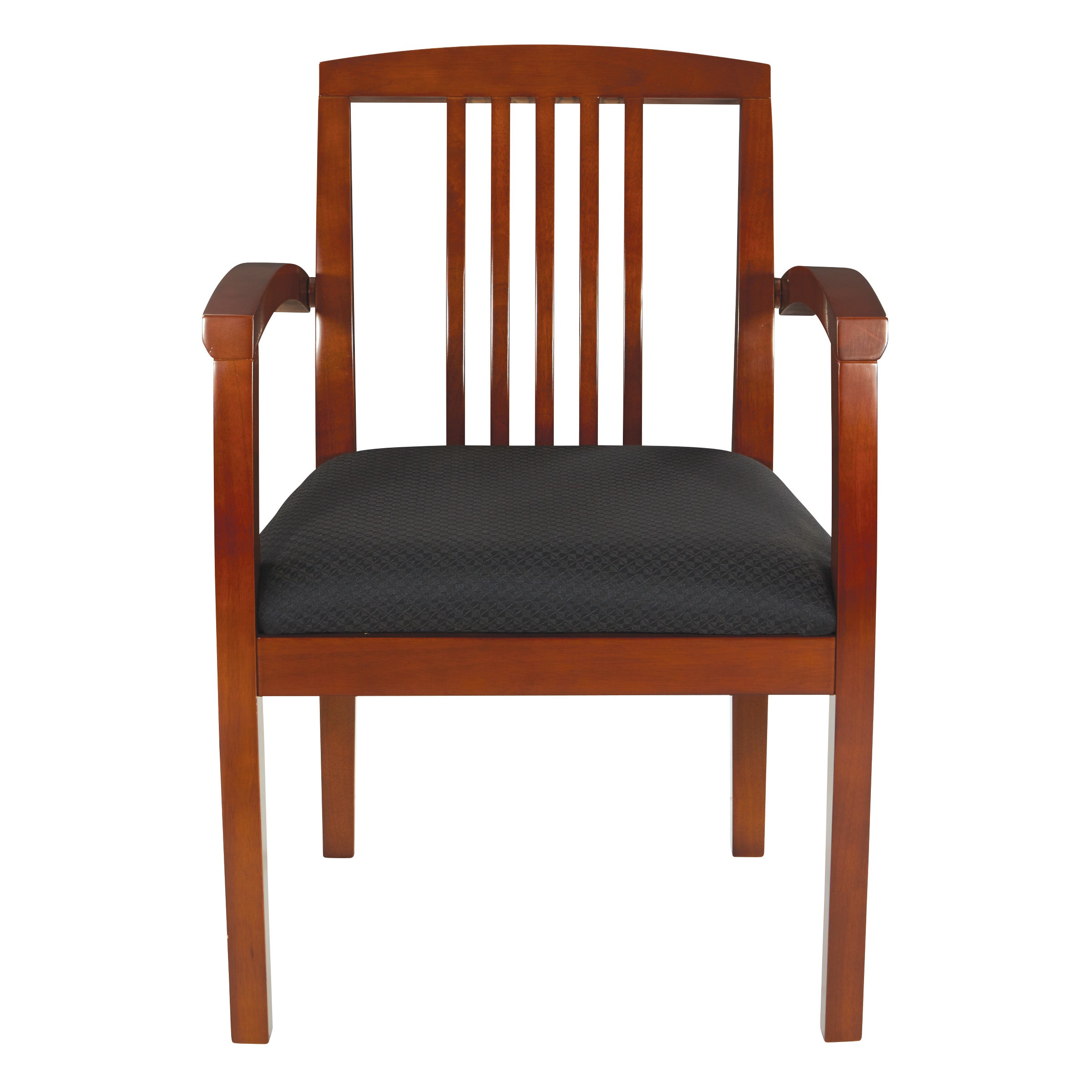 Wood Back Guest Chair - Black/Cherry