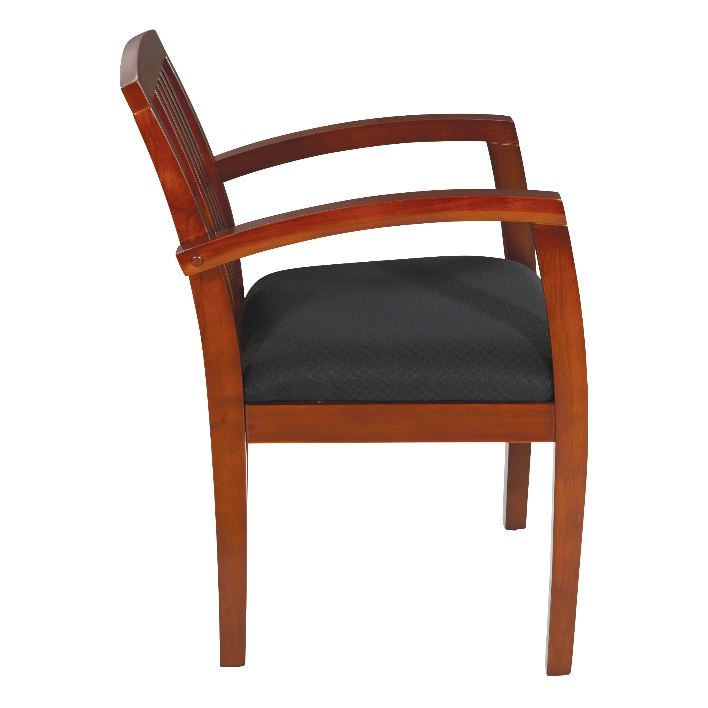 Wood Back Guest Chair - Black/Cherry