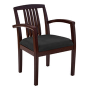 Wood Back Guest Chair - Black/Mahogany