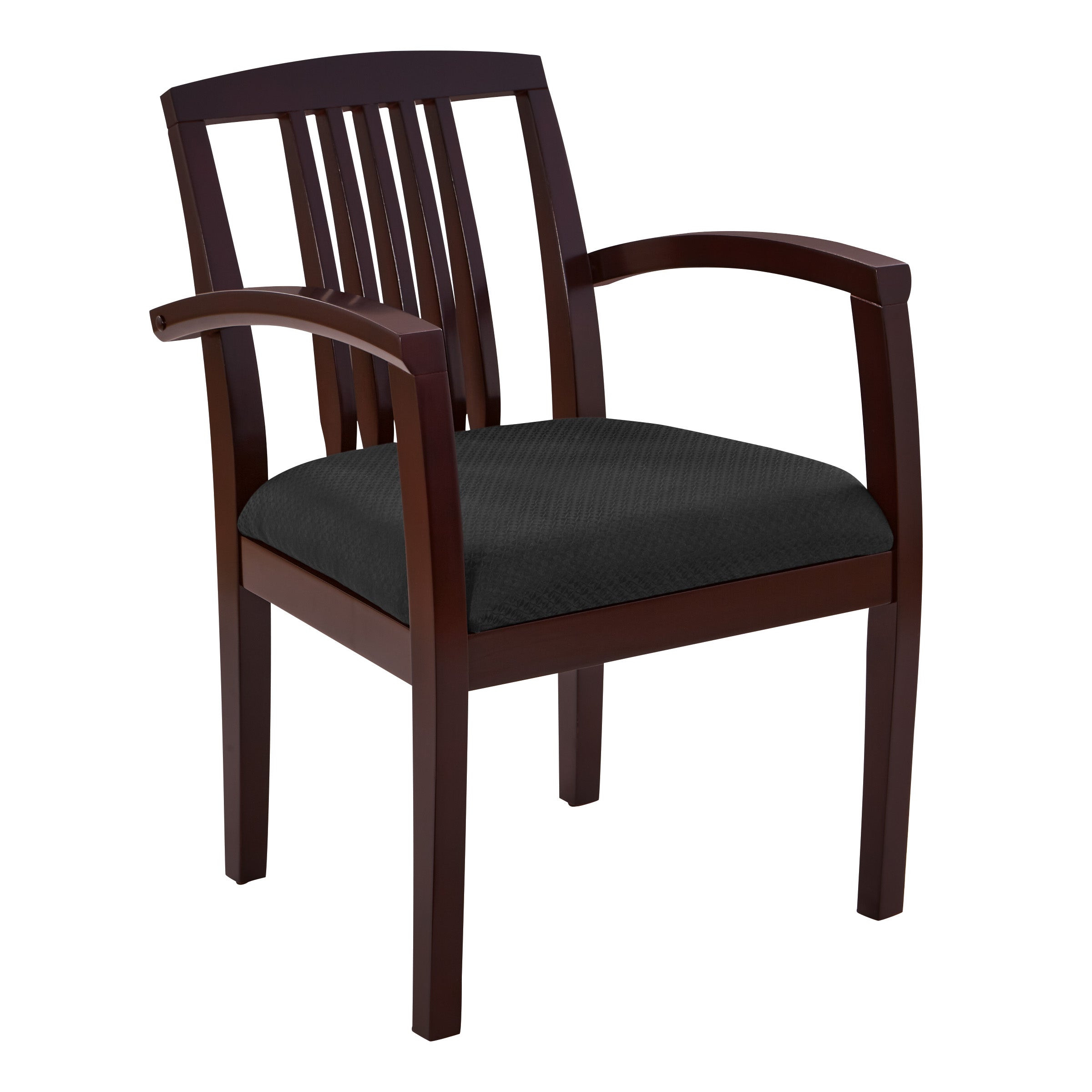 Wood Back Guest Chair - Black/Mahogany