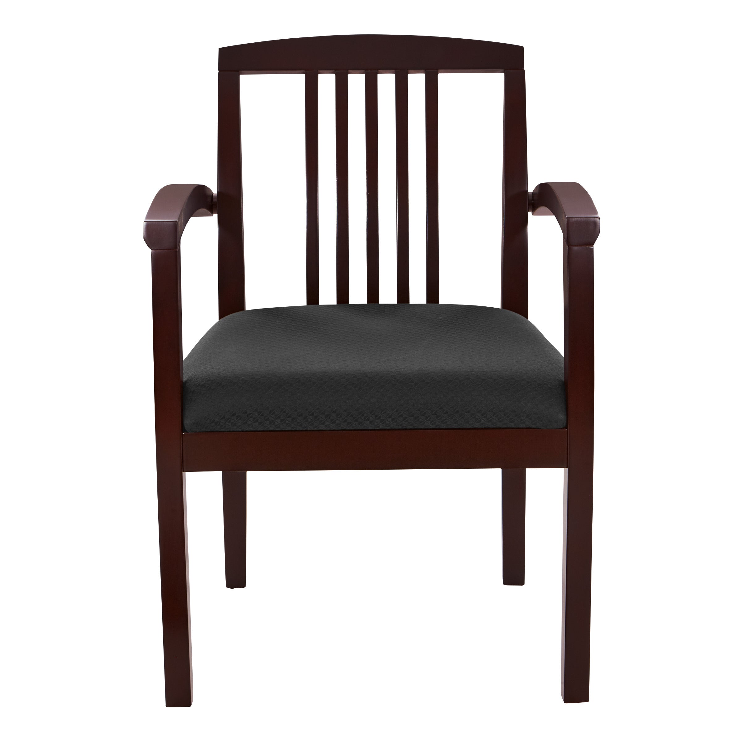Wood Back Guest Chair - Black/Mahogany