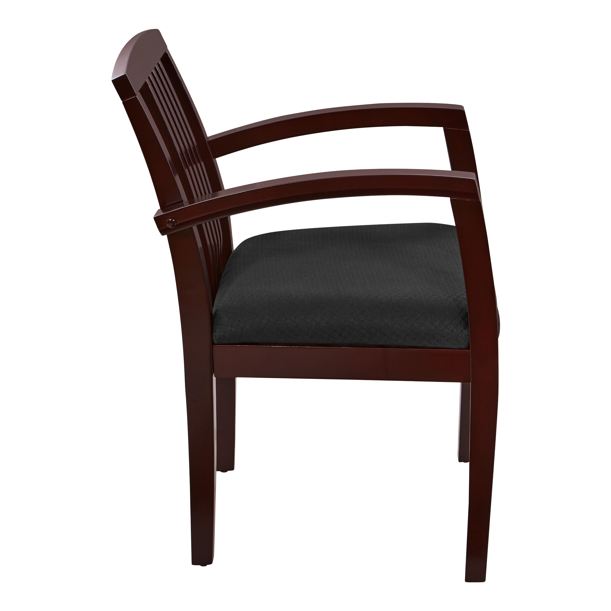 Wood Back Guest Chair - Black/Mahogany
