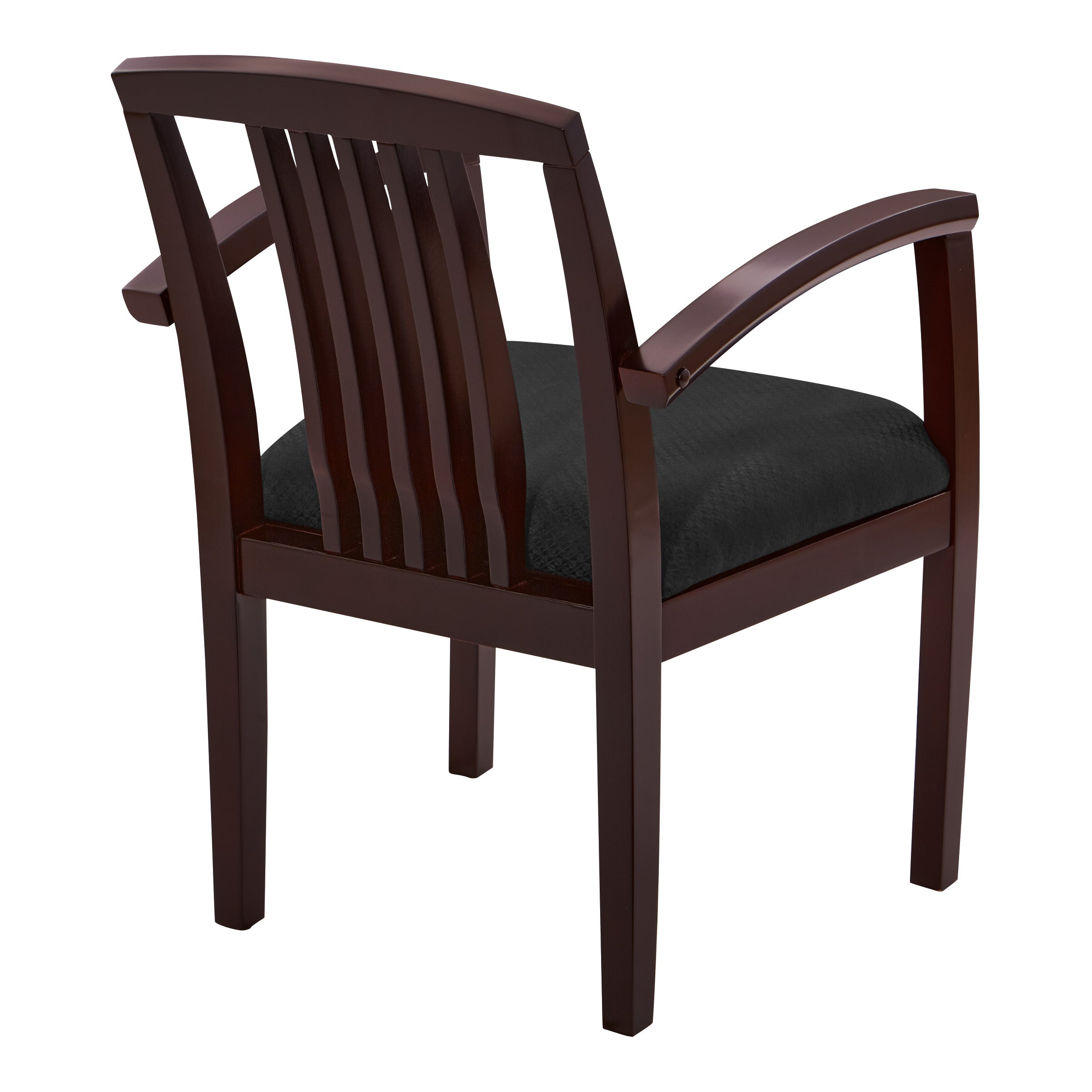 Wood Back Guest Chair - Black/Mahogany