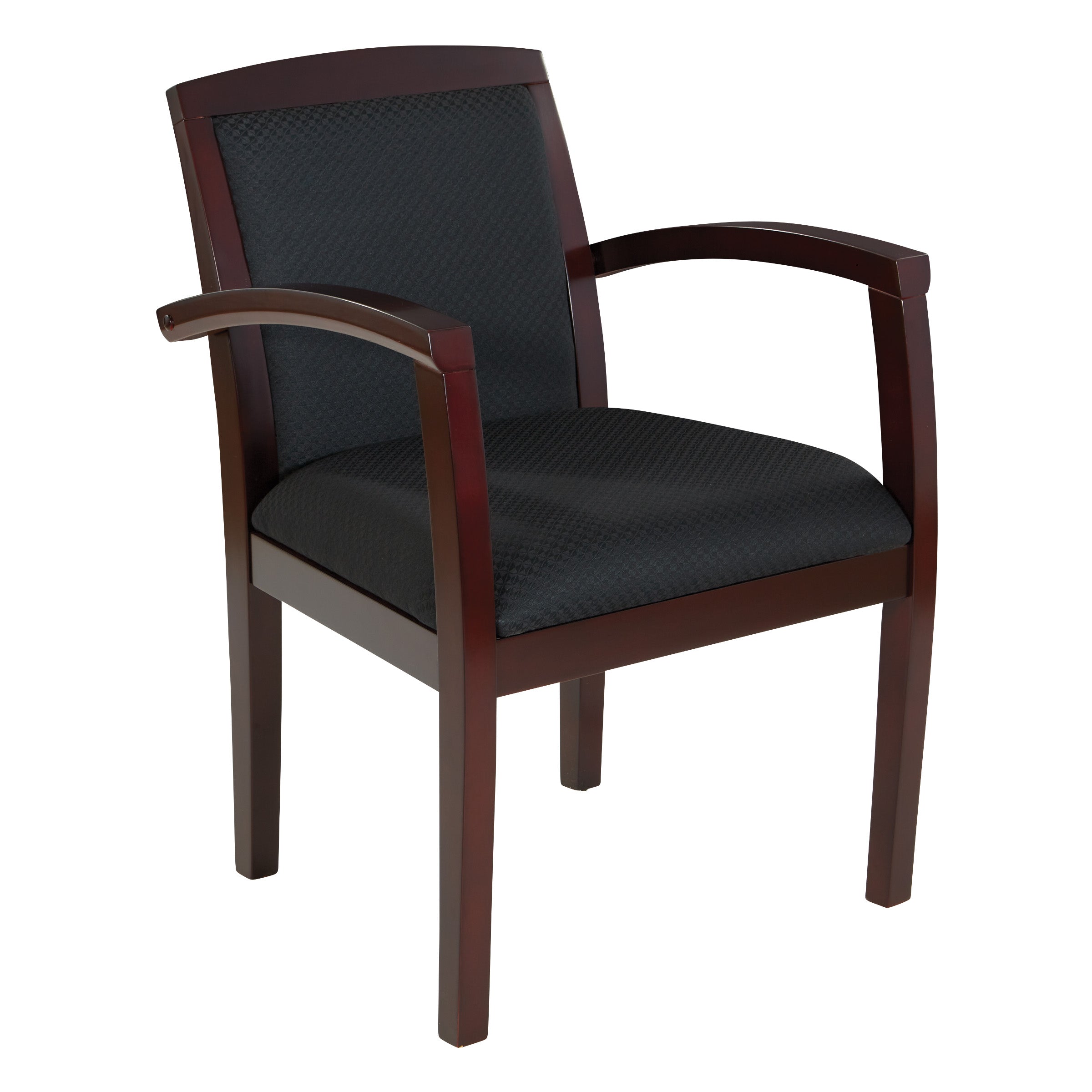 Upholstered back guest chair - Mahogany