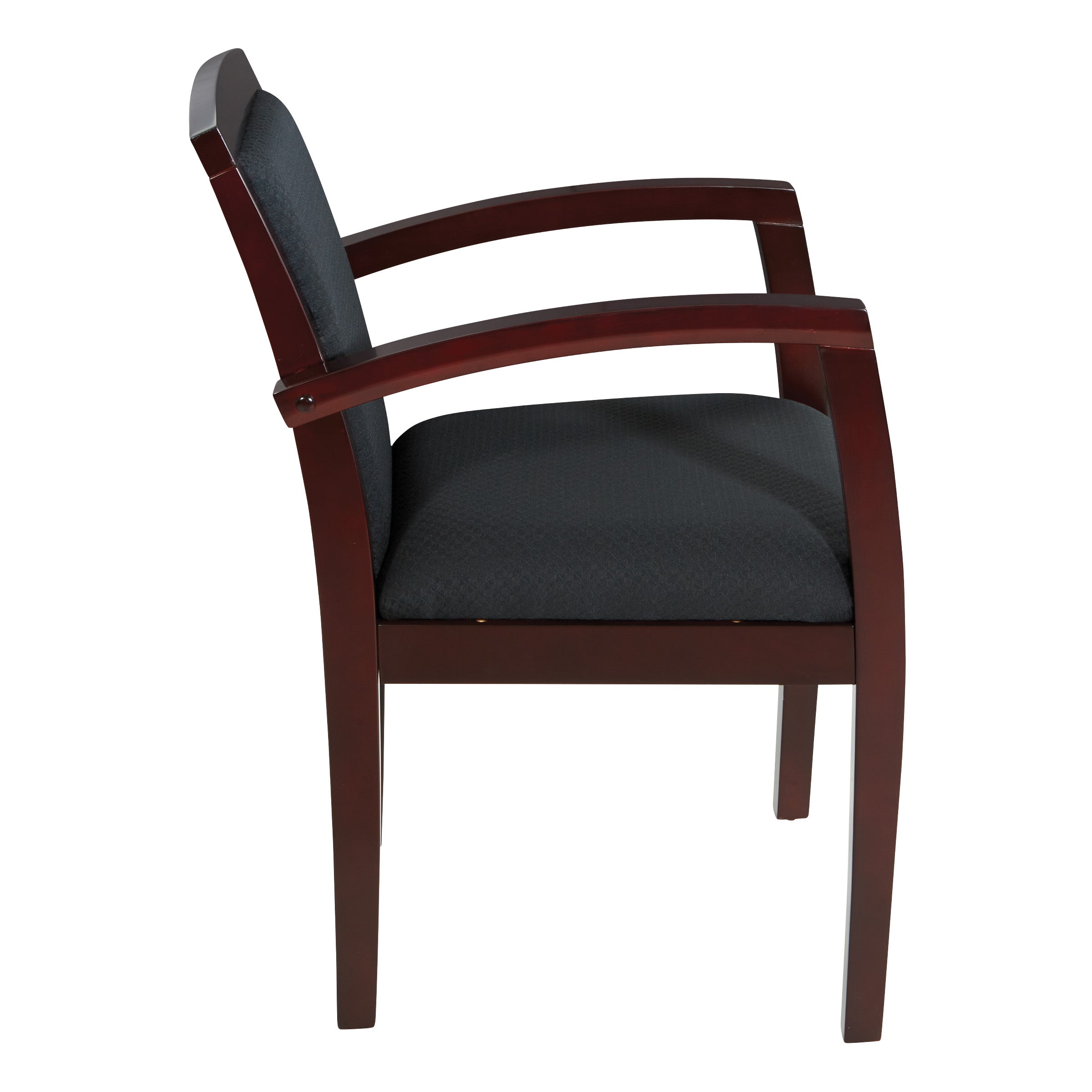 Upholstered back guest chair - Mahogany