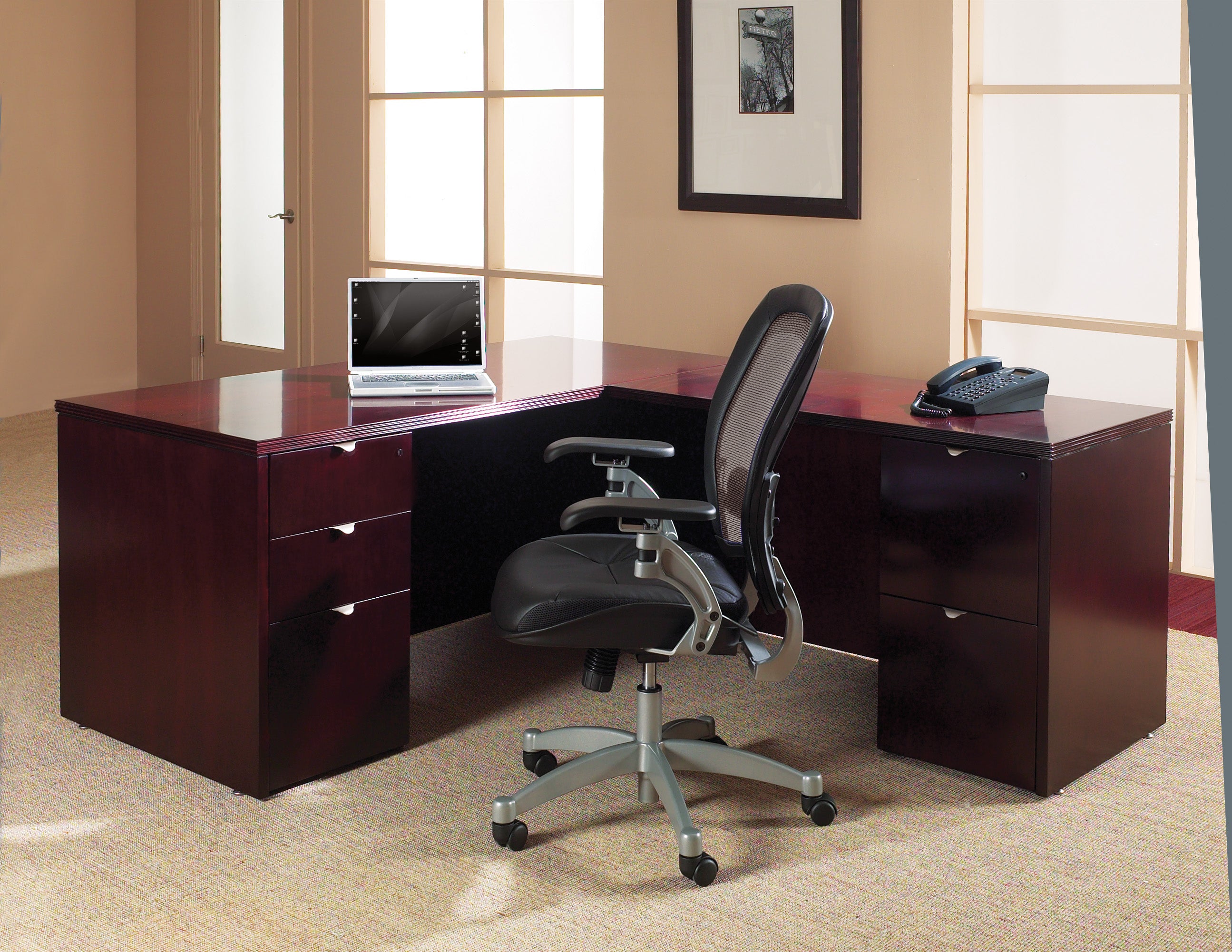Kenwood L Shape 66"X78" - Mahogany