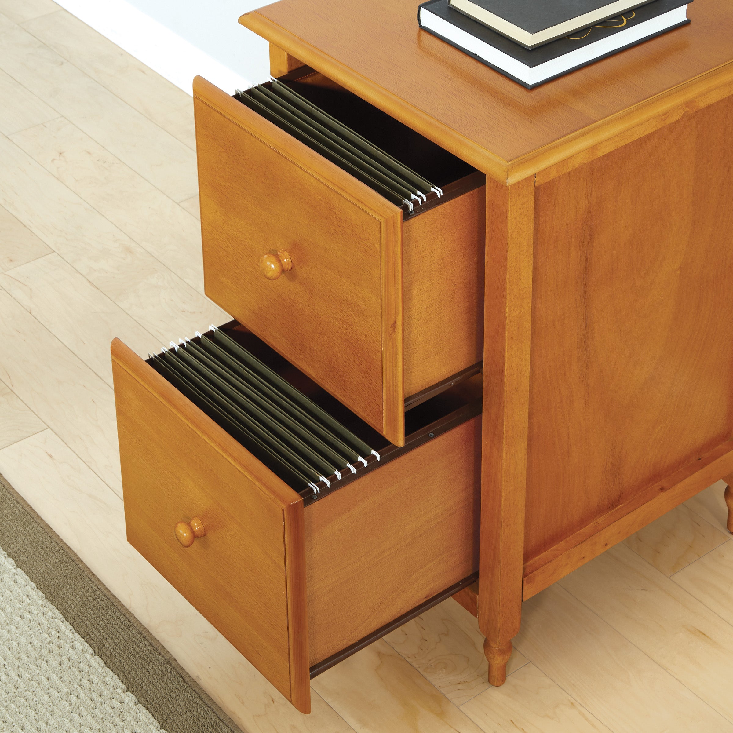 Knob Hill File Cabinet - Antique Cherry Finish