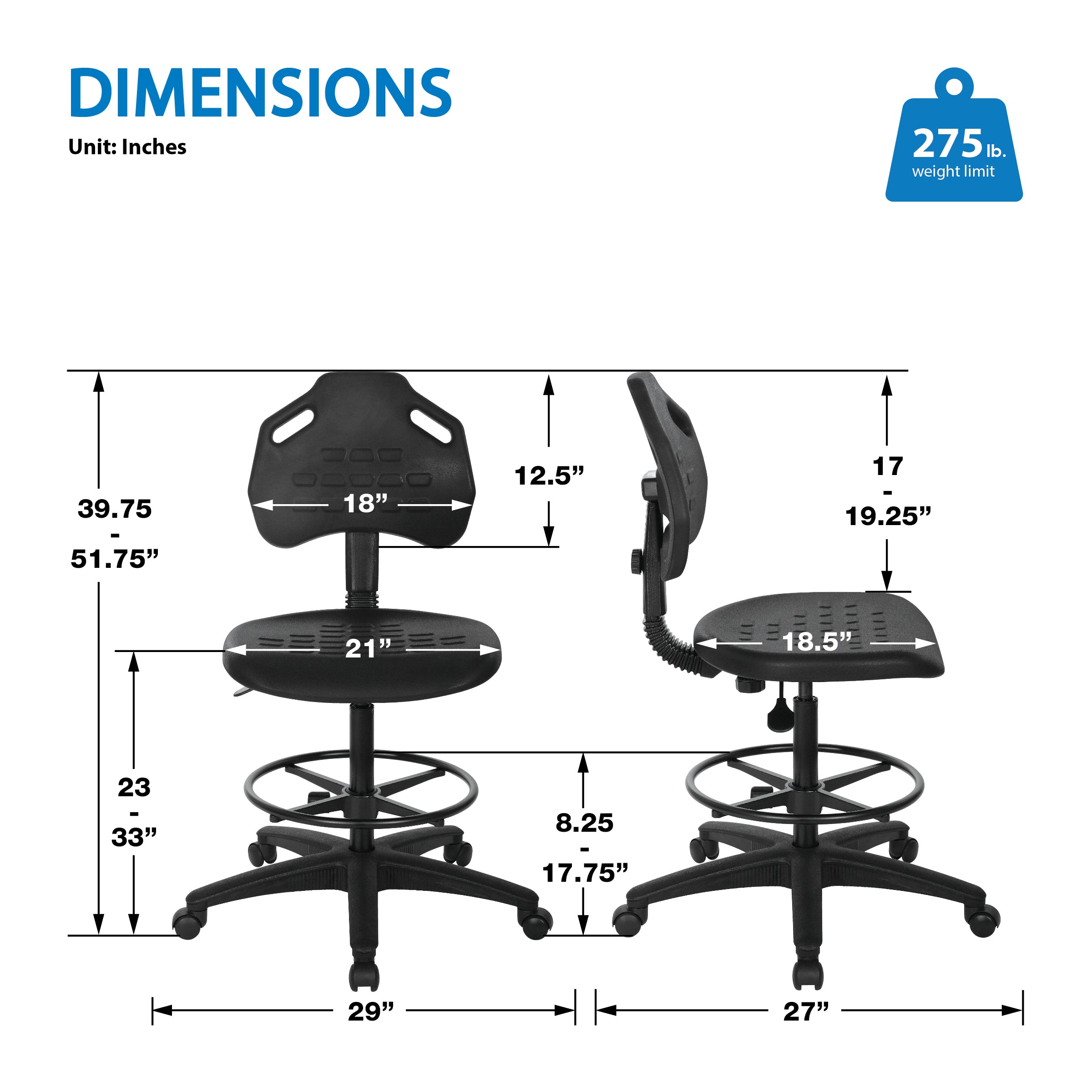 Drafting Chair - Black