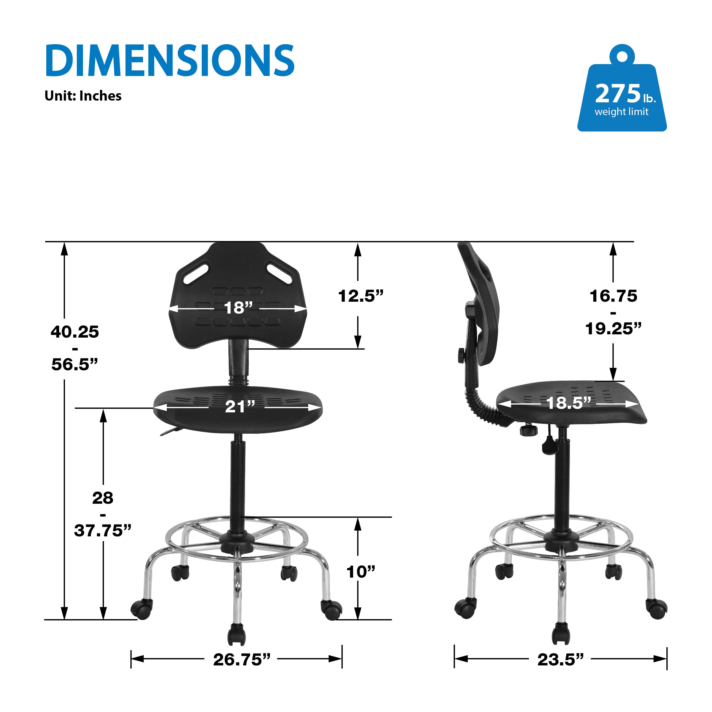 Drafting Chair - Black