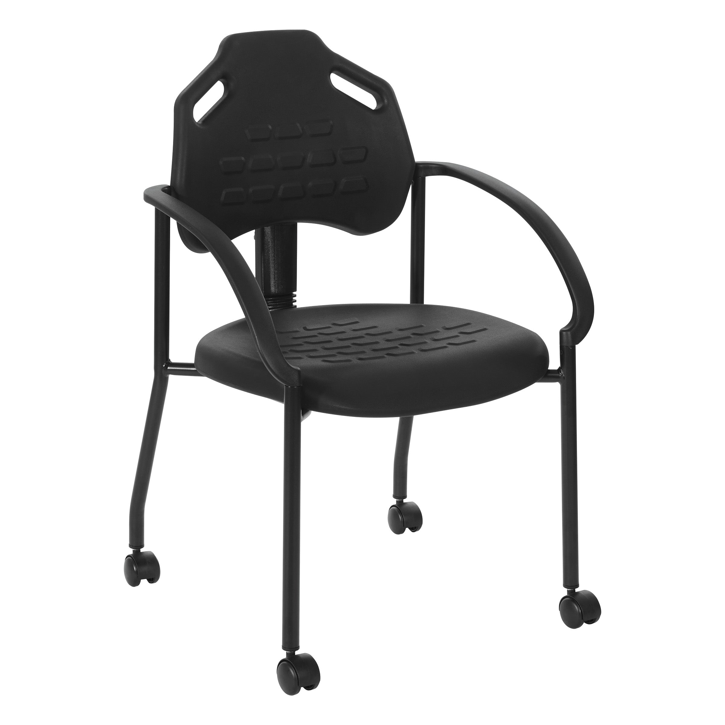 Guest Chair with Casters - Black