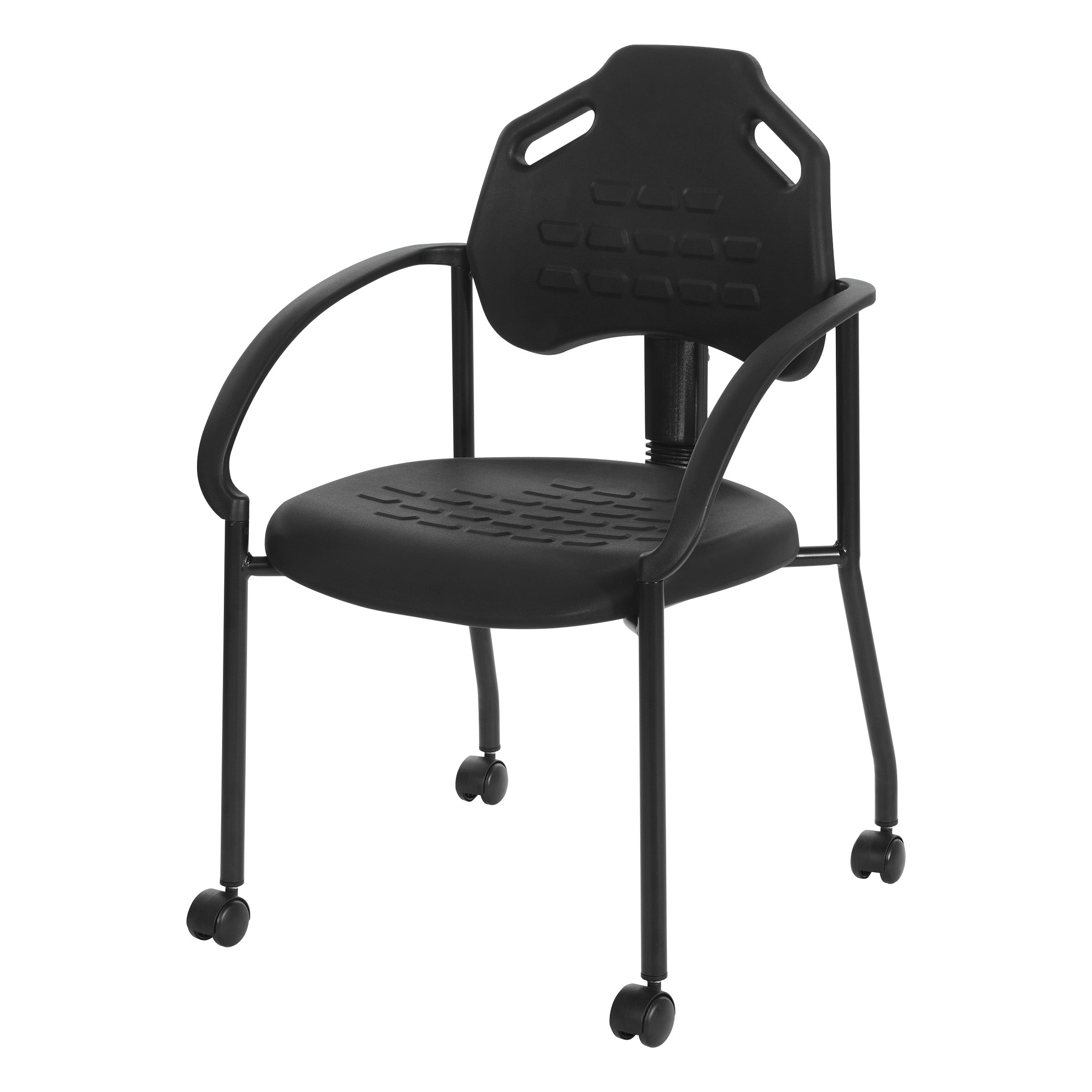 Guest Chair with Casters - Black