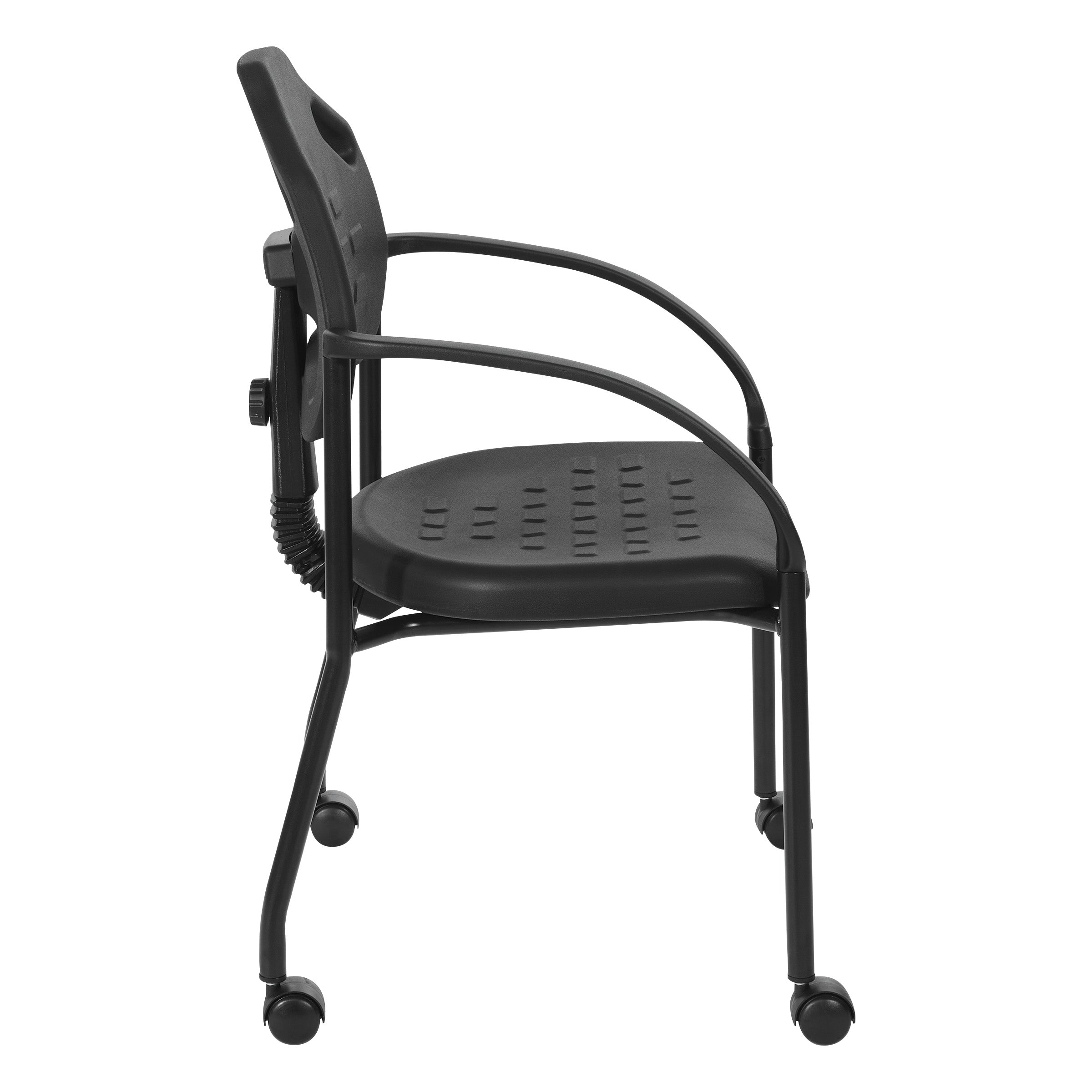Guest Chair with Casters - Black